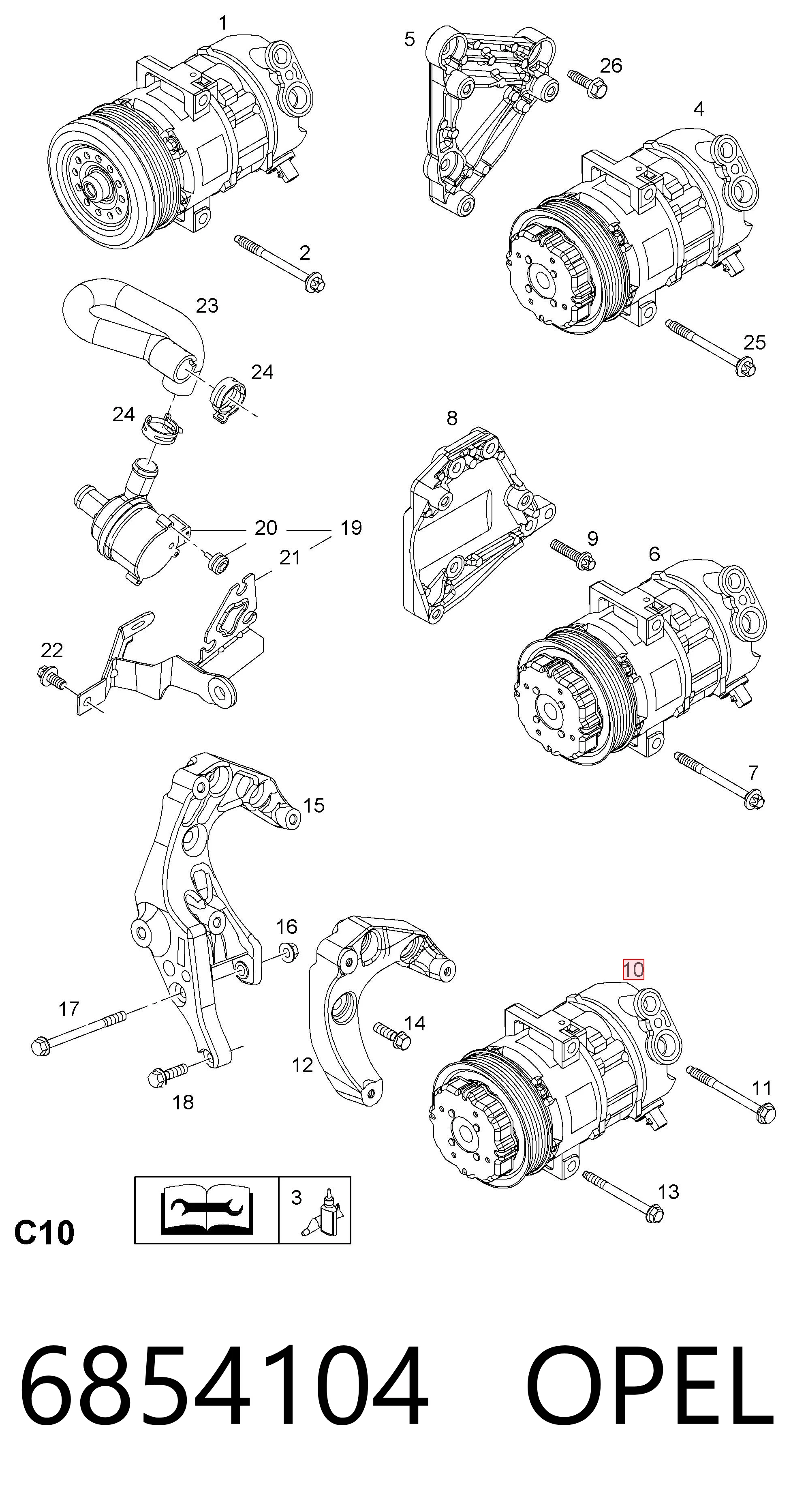 6854104 Opel Compresor climatizador