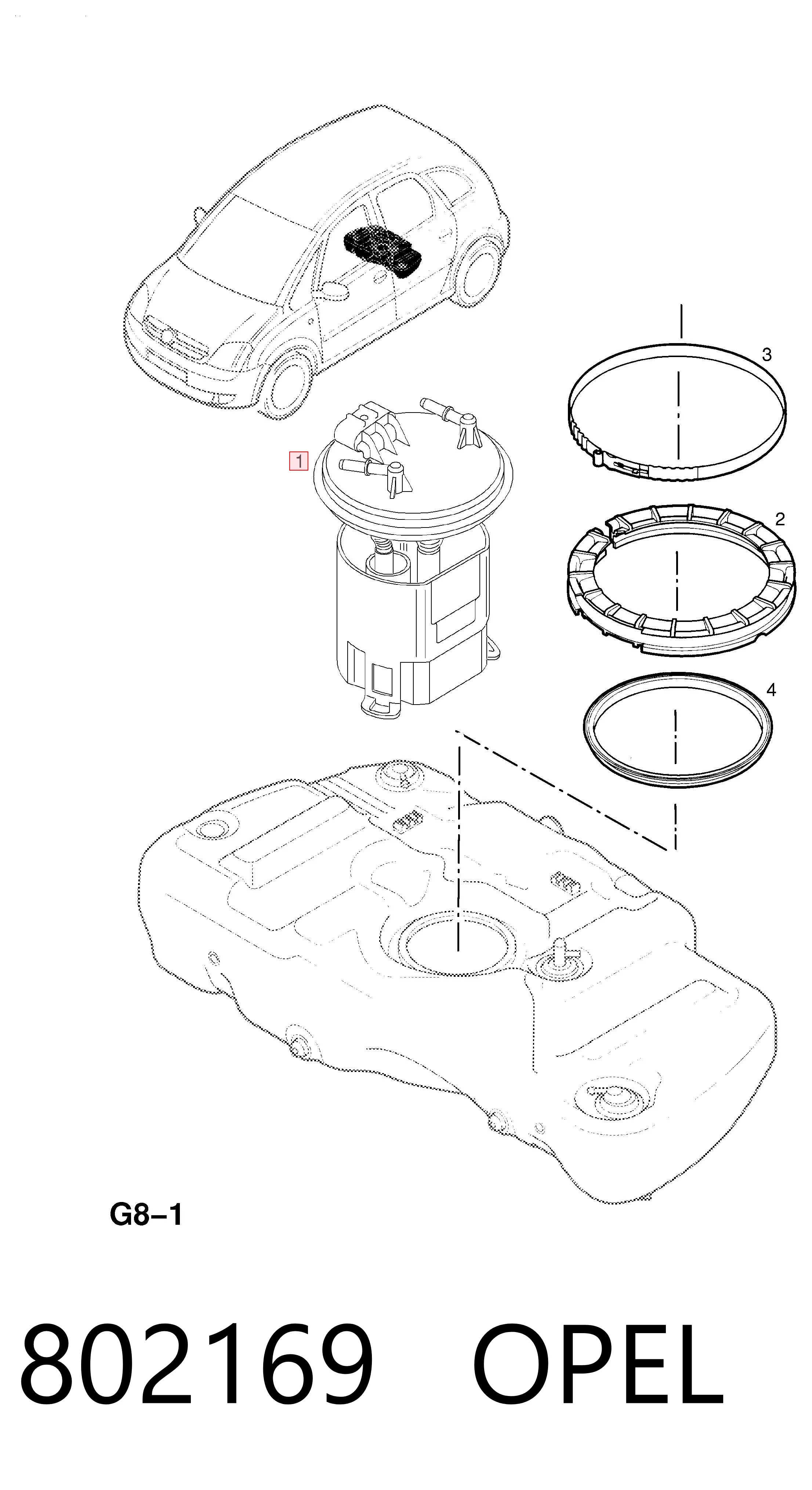 802169 Opel Módulo de alimentación de combustible