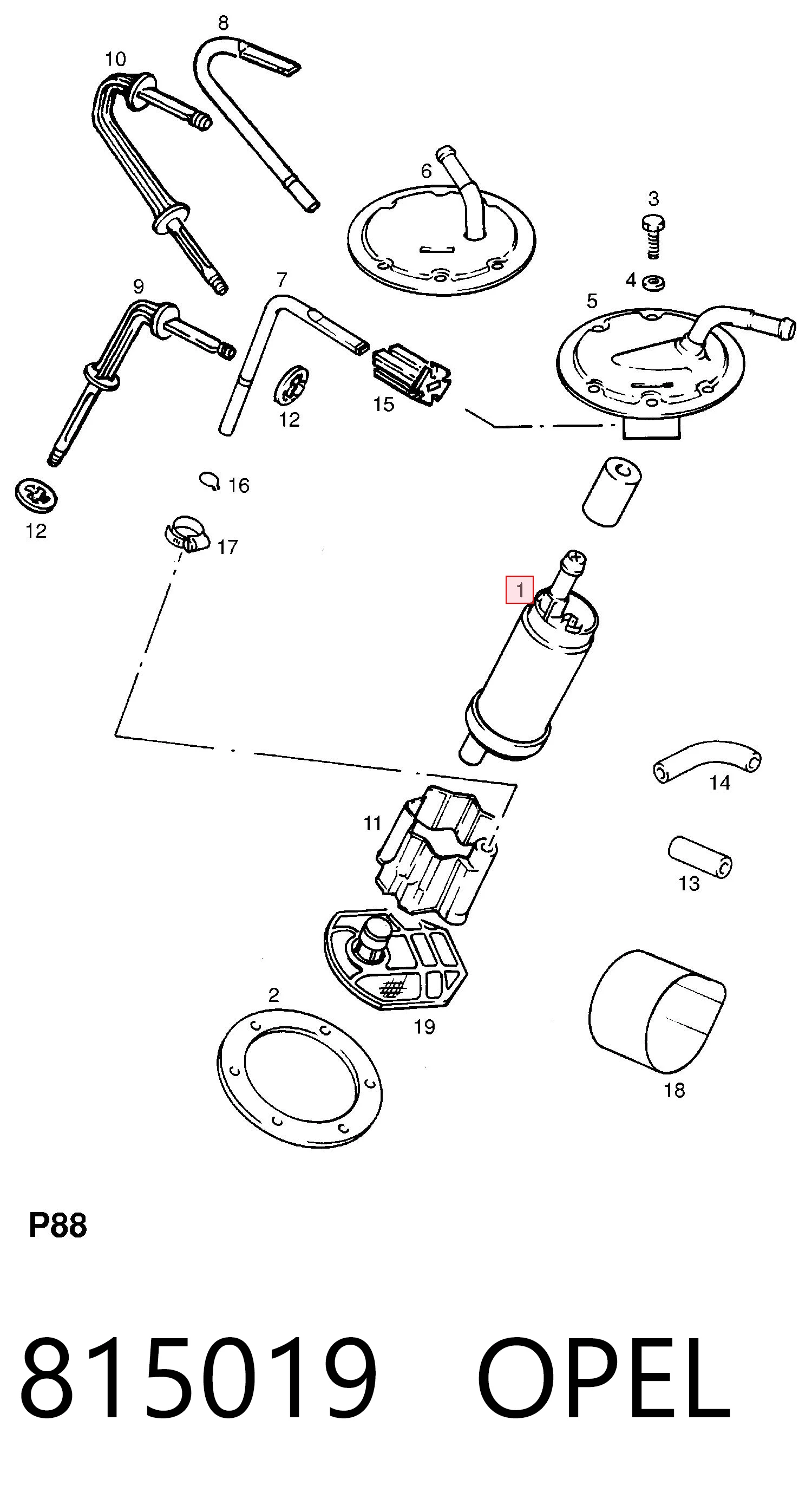 815019 Opel Unidad de alimentación de combustible