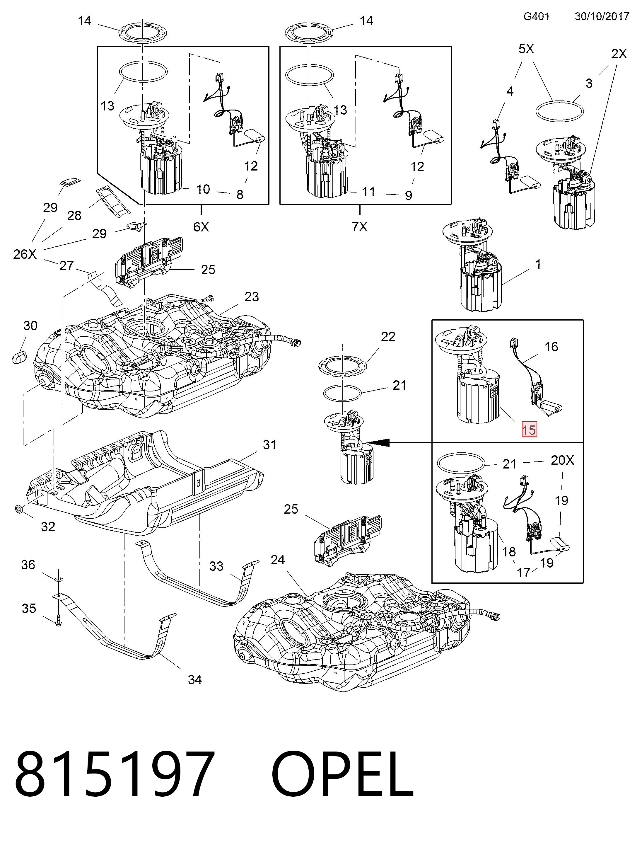 Bomba de gasolina 13503686 General Motors