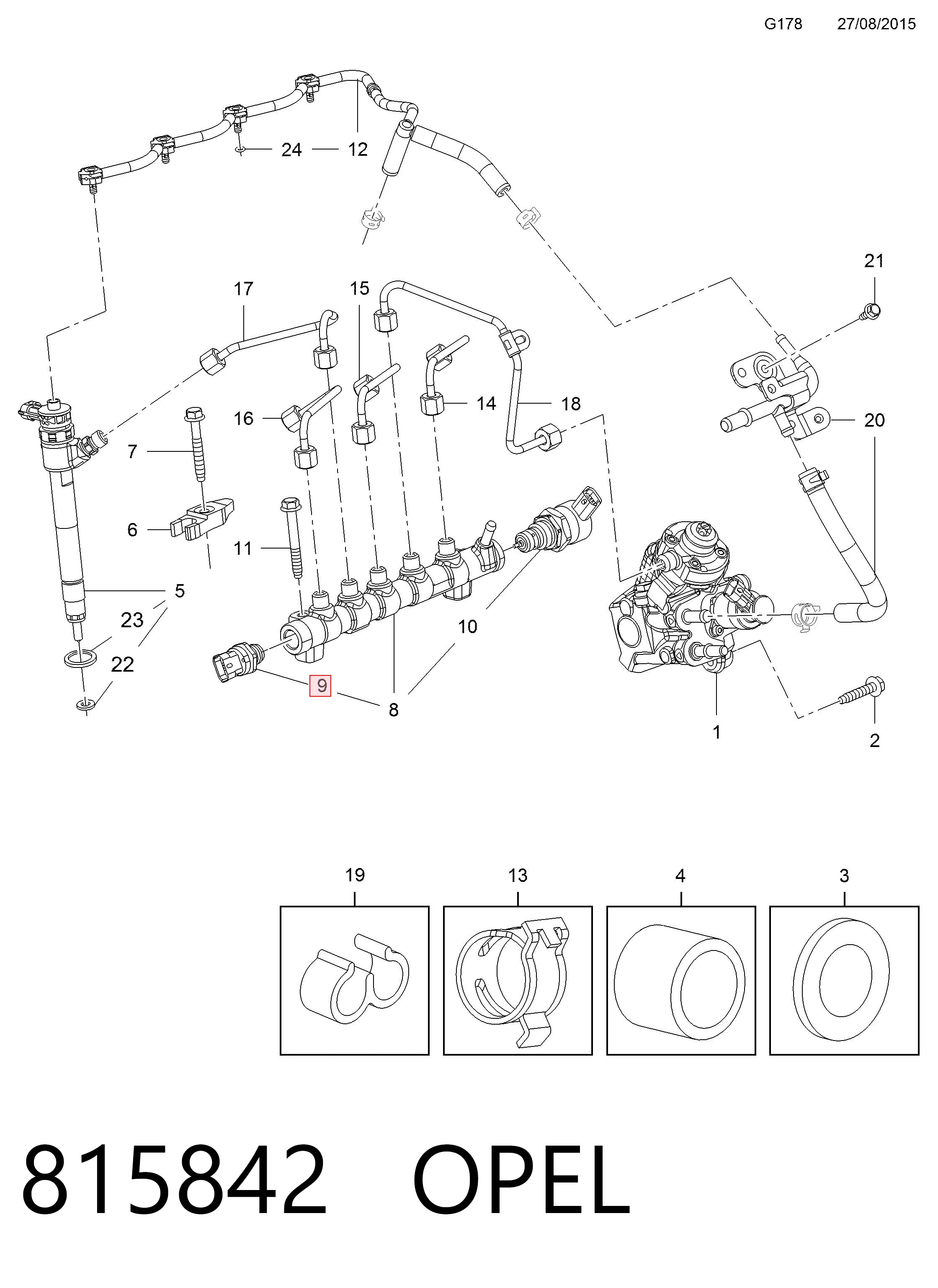 Válvula reguladora de presión para Opel Astra H L35