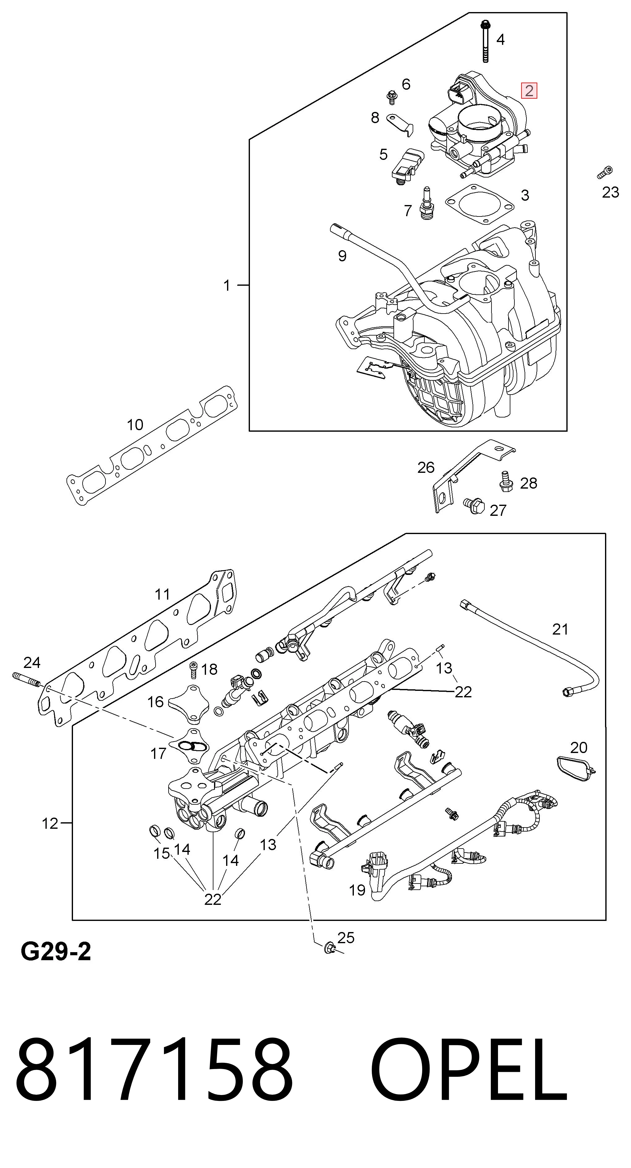 817158 Opel Mariposa de admisión