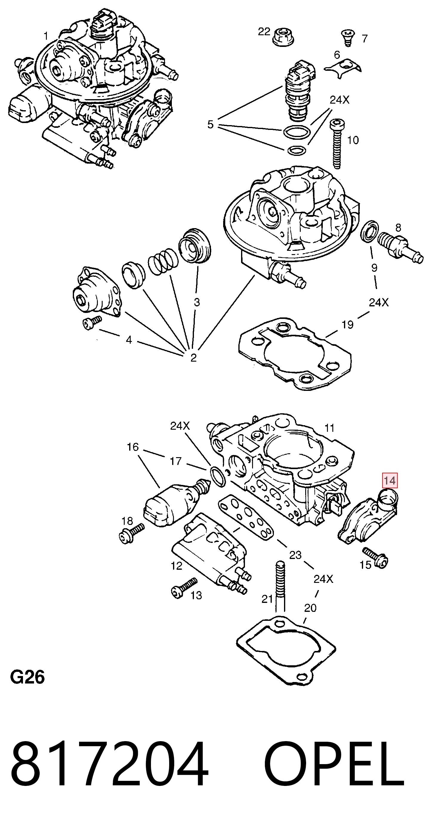 817204 Opel Sensor de posición del acelerador