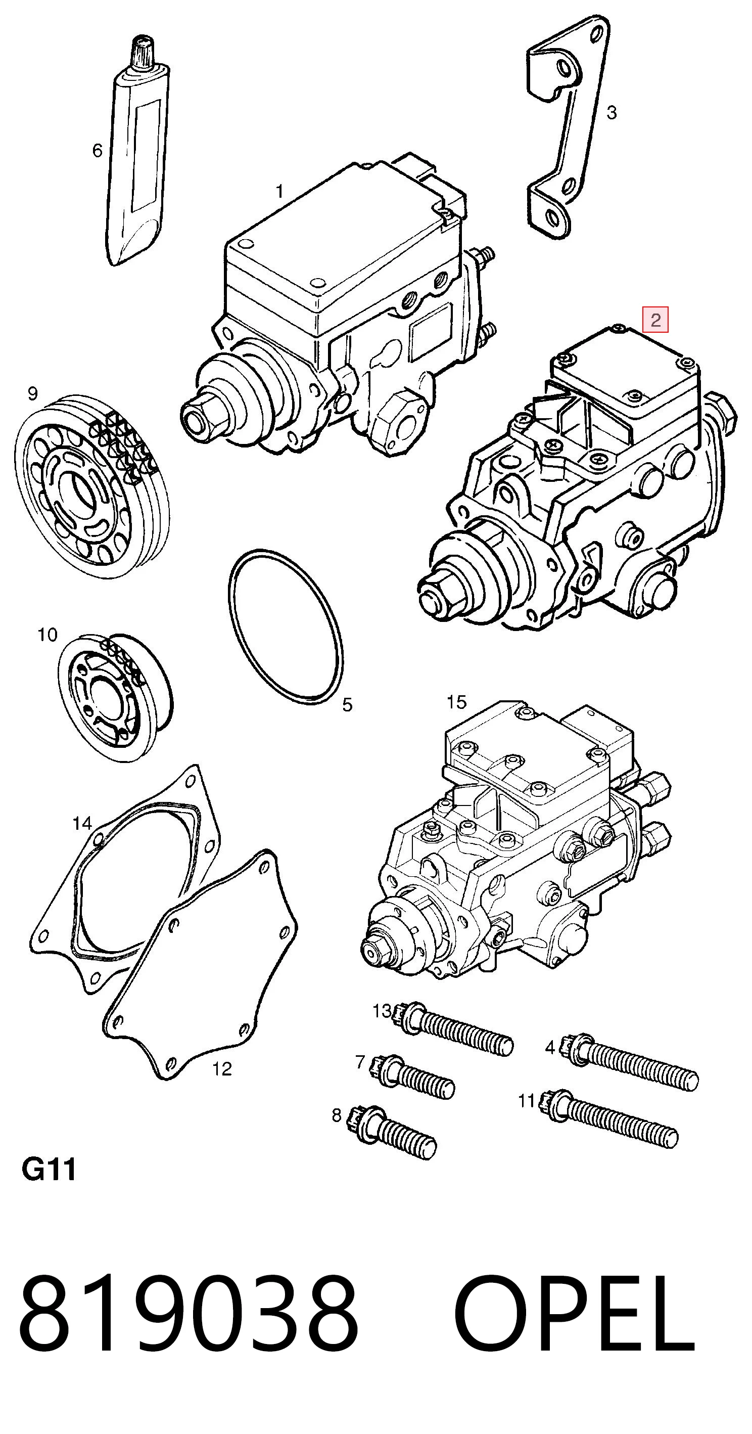 Bomba inyectora 819038 OPEL