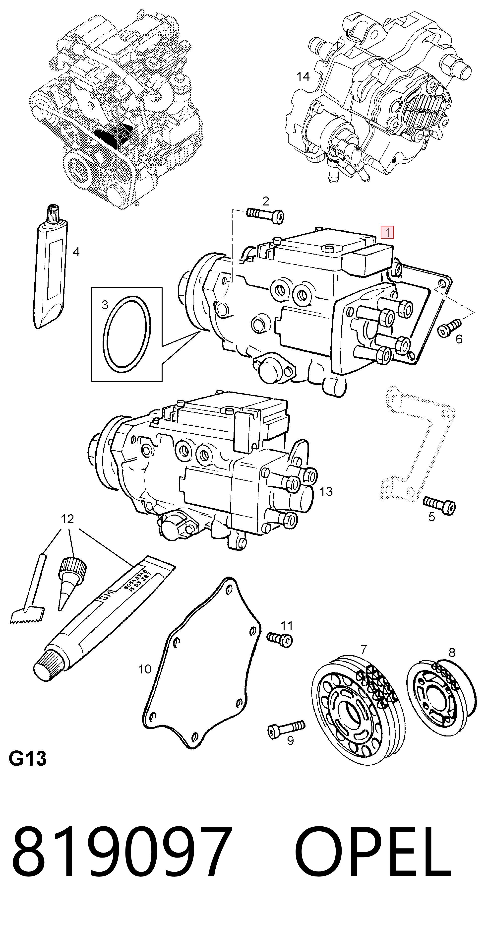 Bomba inyectora 819097 OPEL