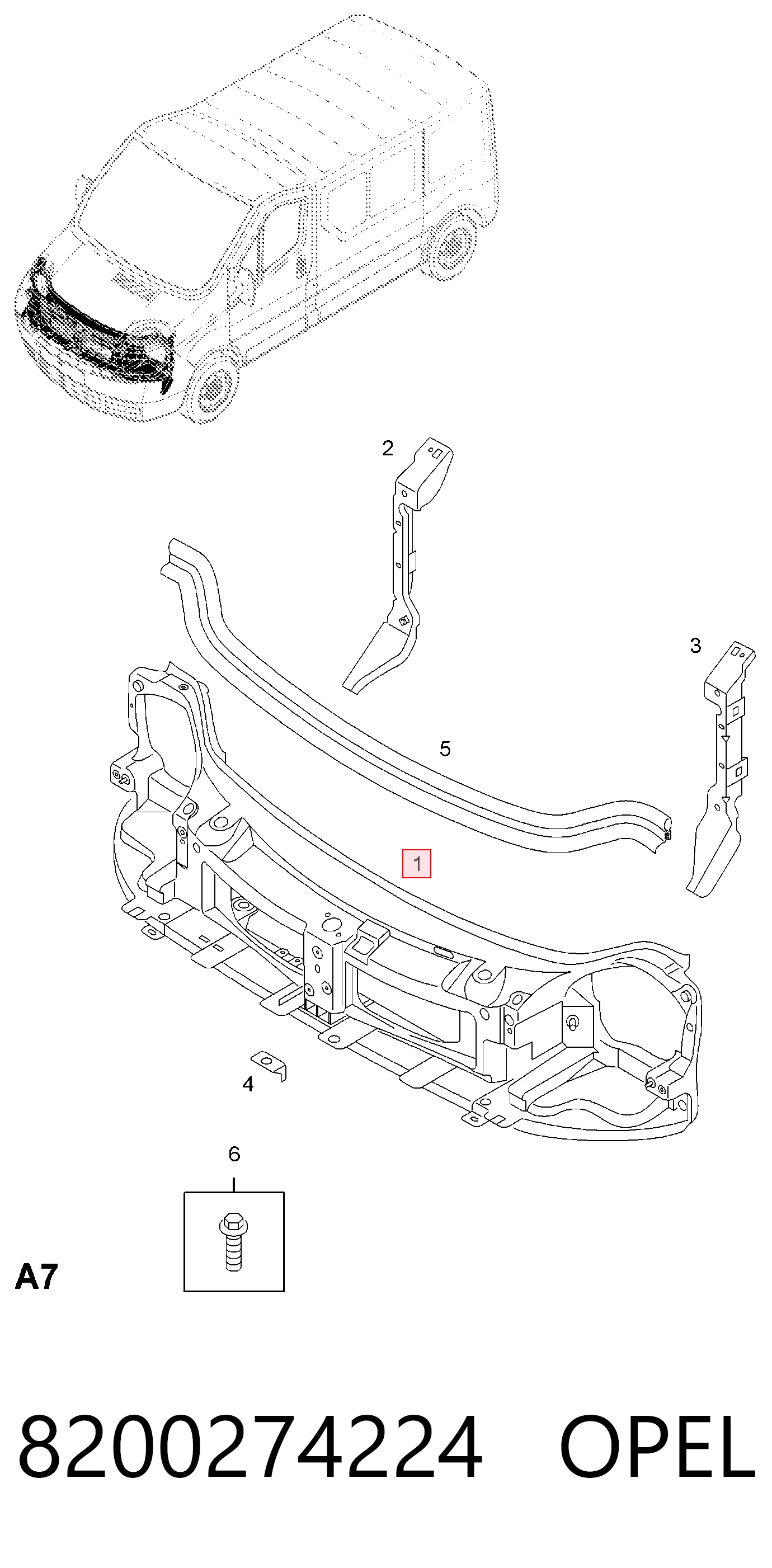 Soporte de radiador  Opel Vivaro A