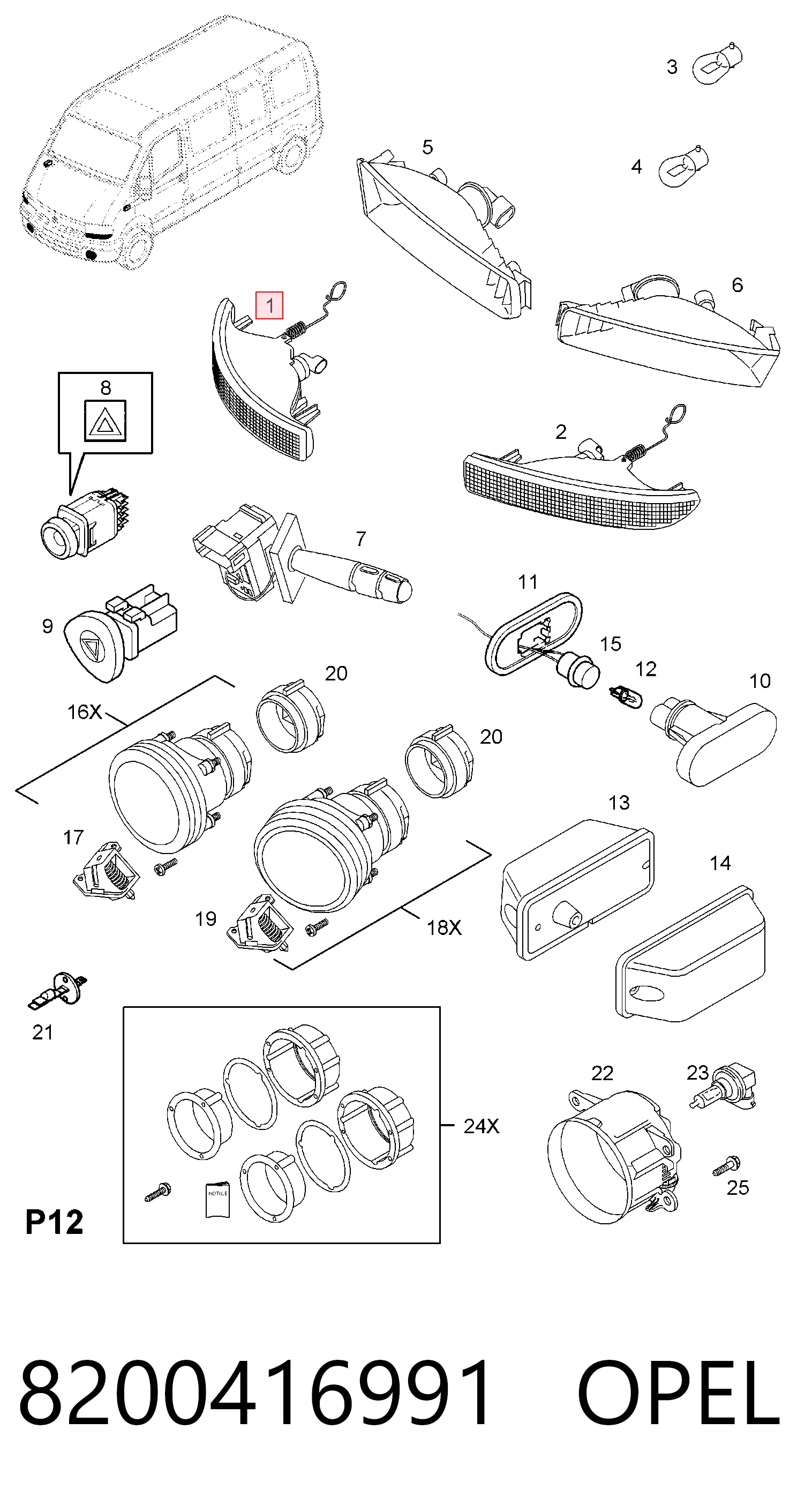 Comprar 8200133629 Nissan/Infiniti Piloto intermitente derecho