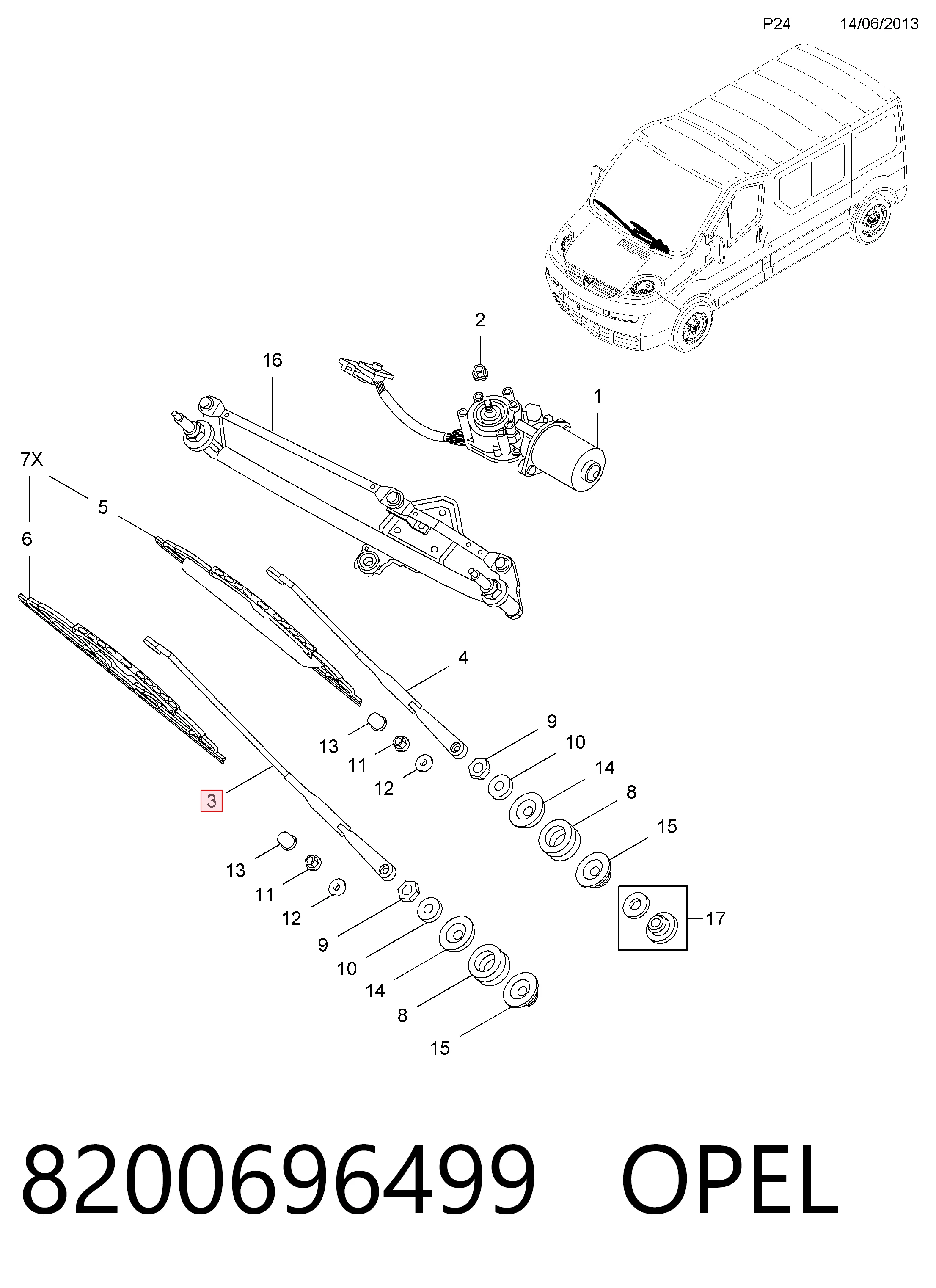 Brazo de limpiaparabrisas Renault Trafic II furgoneta (FL) (2001 - 2014) precio, desde 31,94 EUR