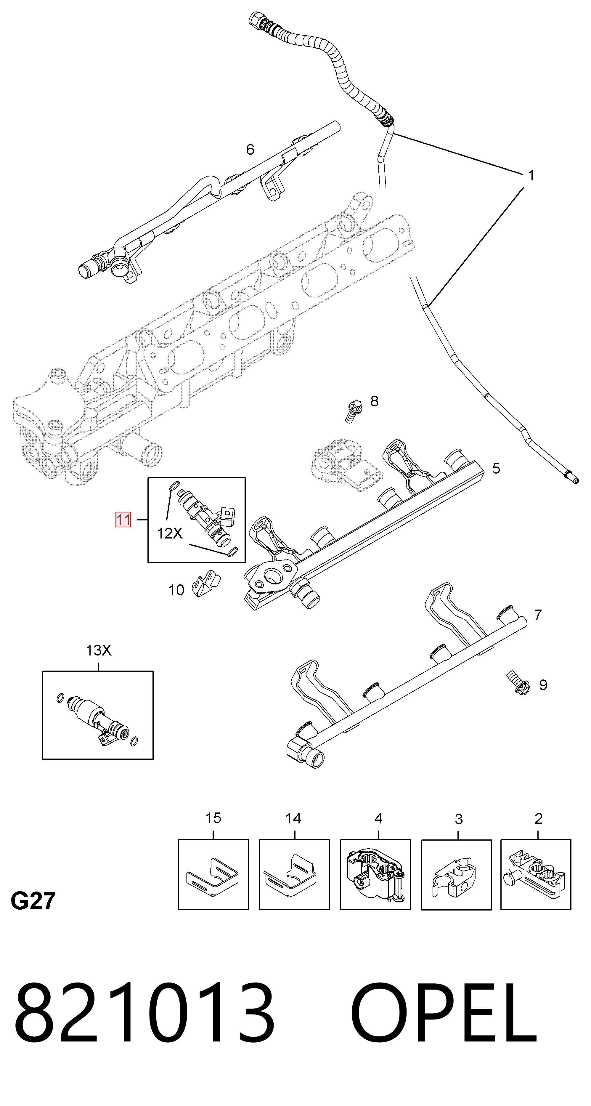 55576400 Opel Inyector de combustible