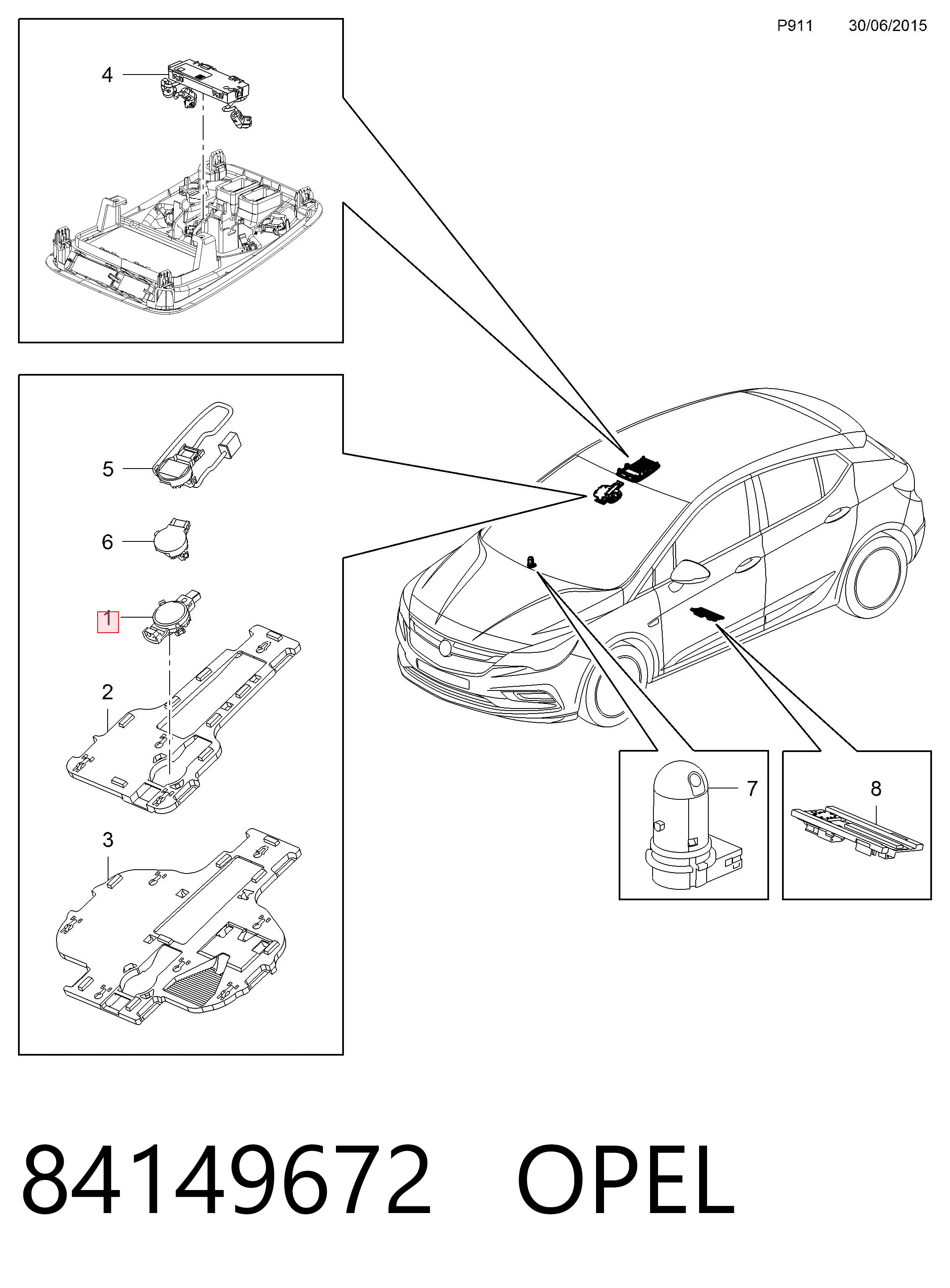 Sensor de lluvia OPEL 84149672