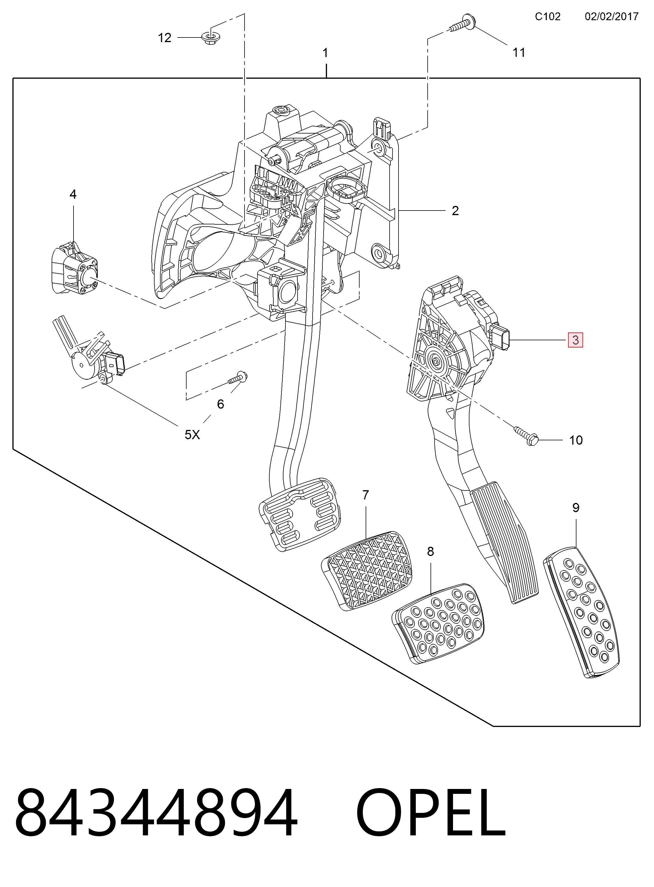 Potenciómetro pedal acelerador General Motors 84219168 precio, desde 152,46 EUR