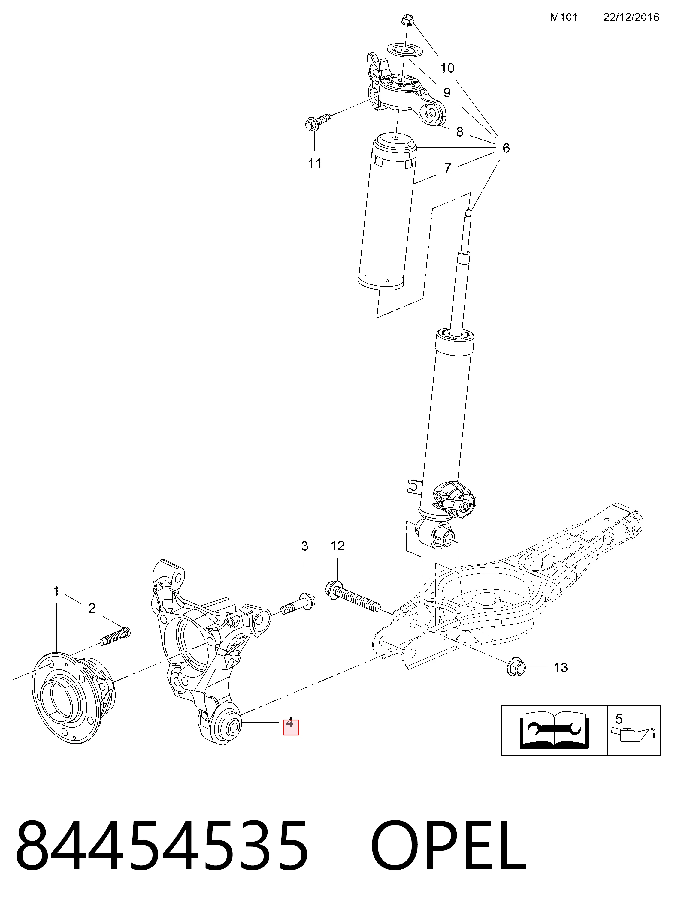 Comprar 84454535 General Motors Mangueta trasera izquierda