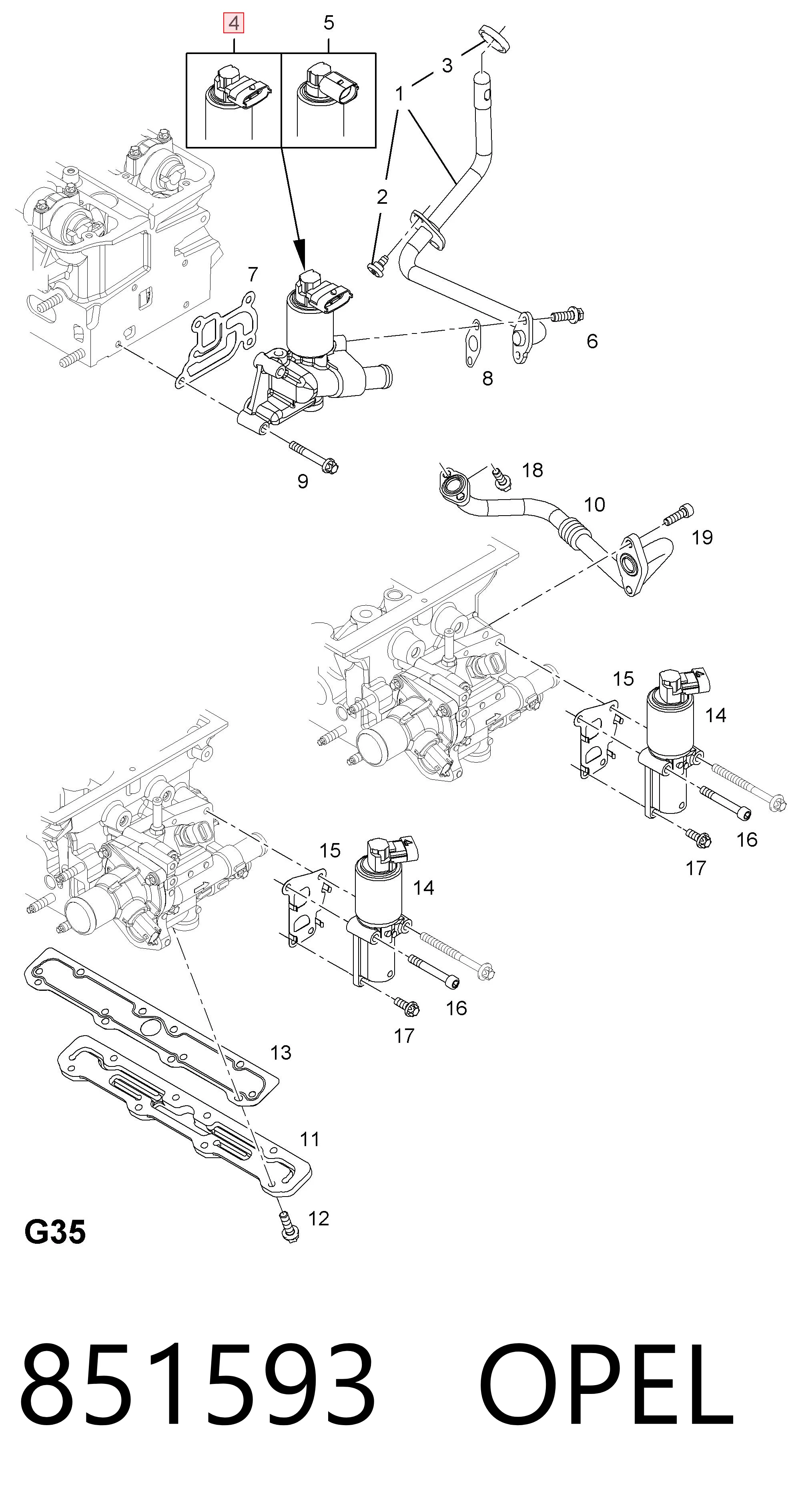 851593 Opel Válvula EGR