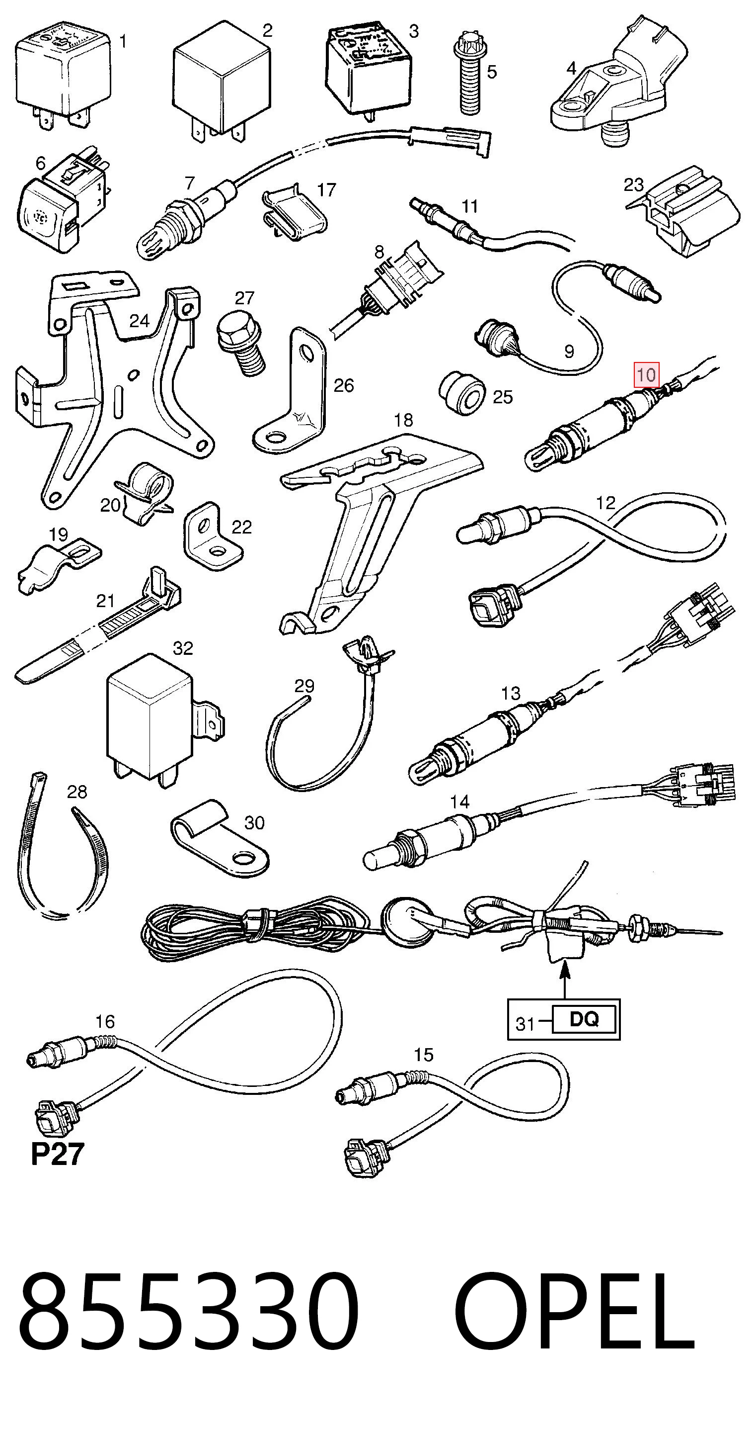 Sonda lambda para Opel Astra 53B
