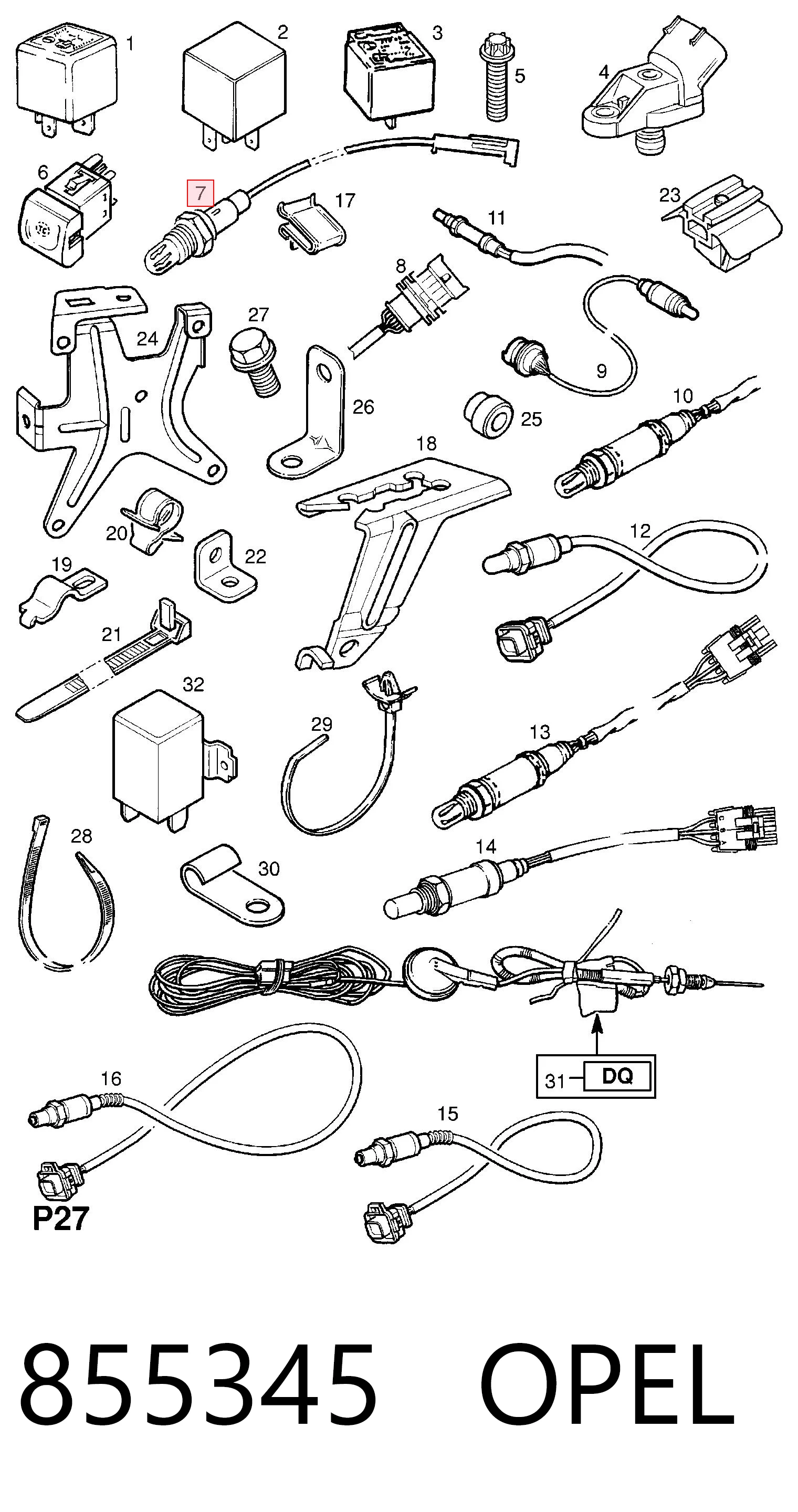 Sensor de oxígeno Opel Astra  (F69)