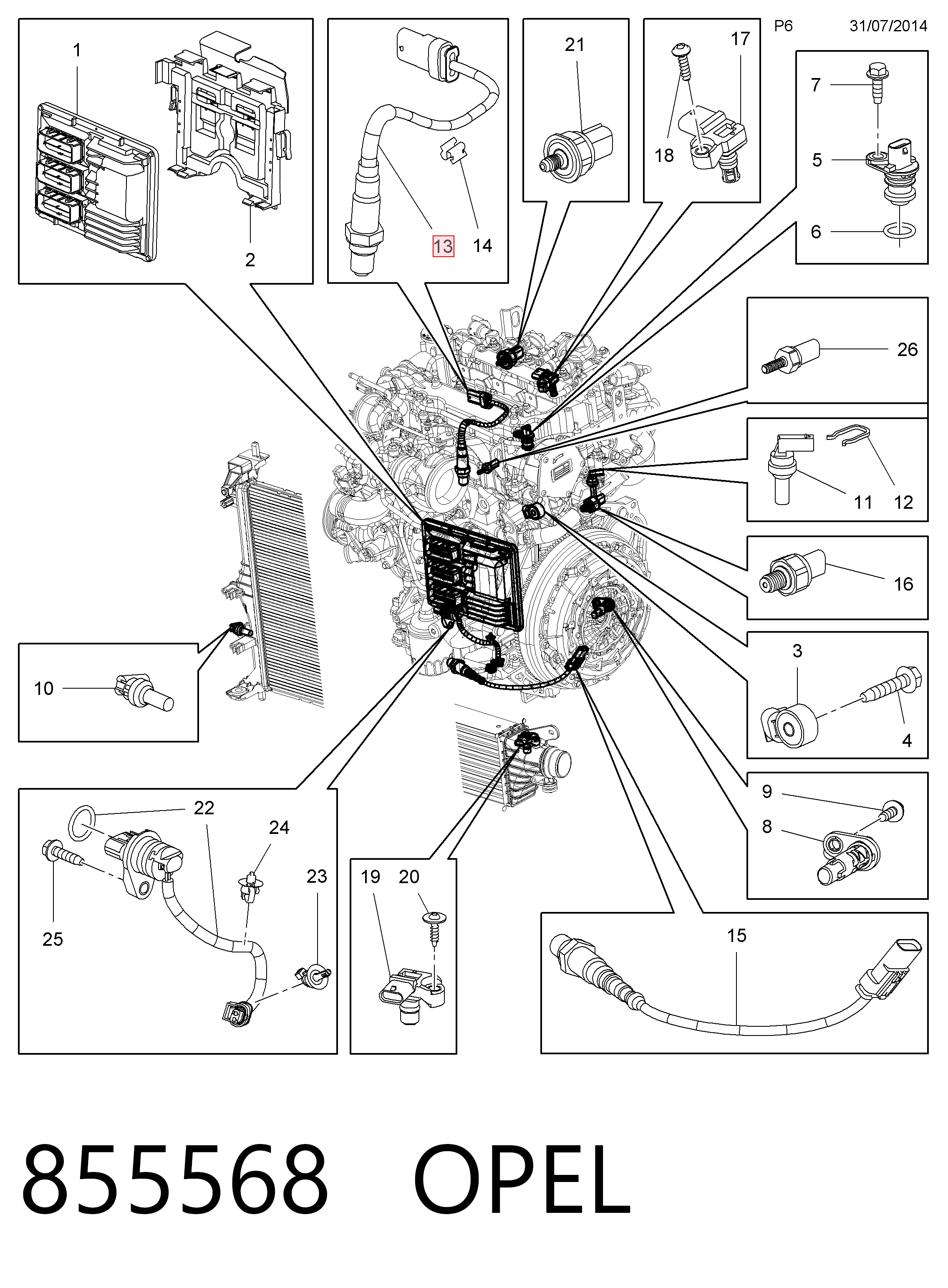 855568 Opel Sonda lambda (NOx, O2)