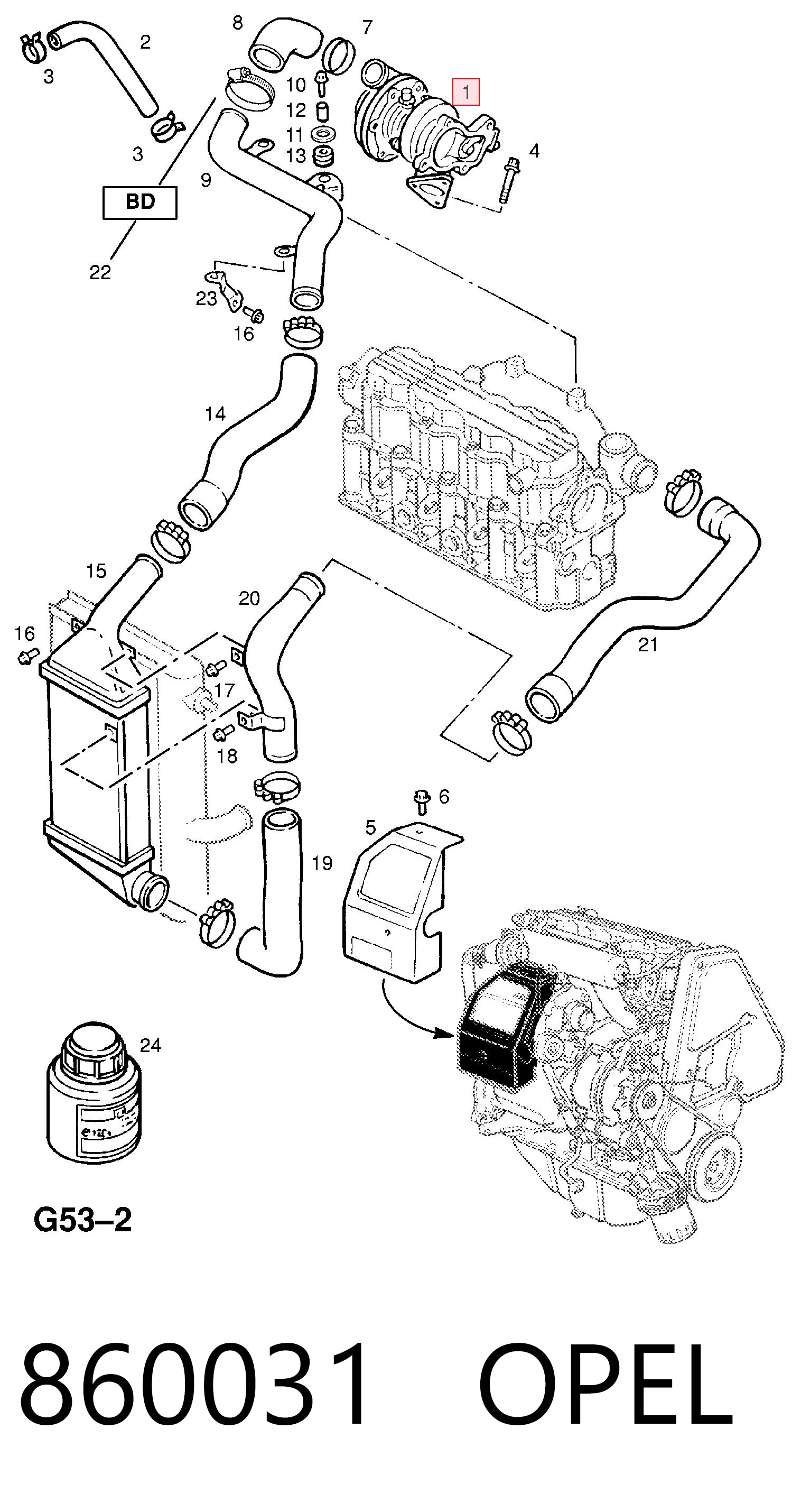 Turbocompresor 860031 OPEL
