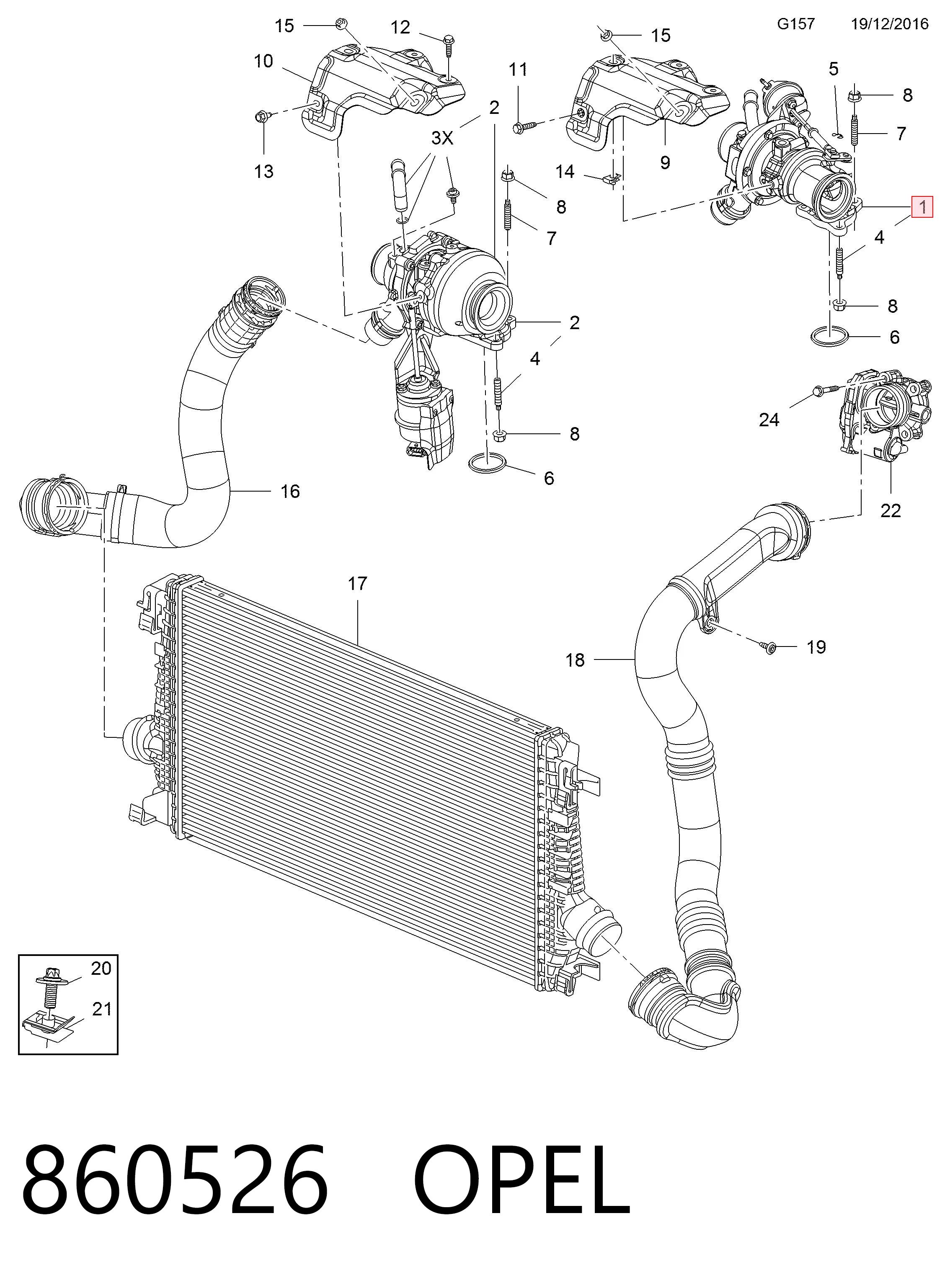 Turbocompresor para Opel Astra 