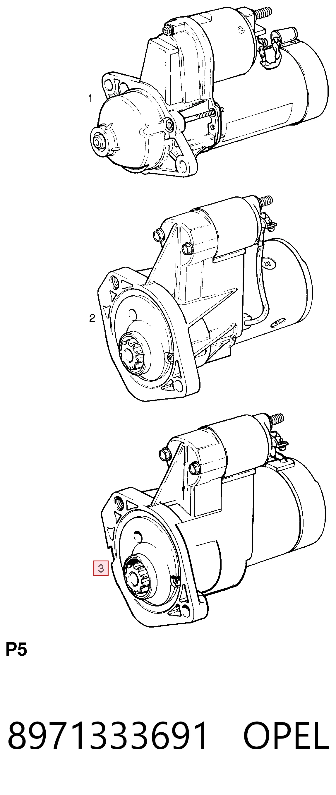8971333691 Opel Arranque motores