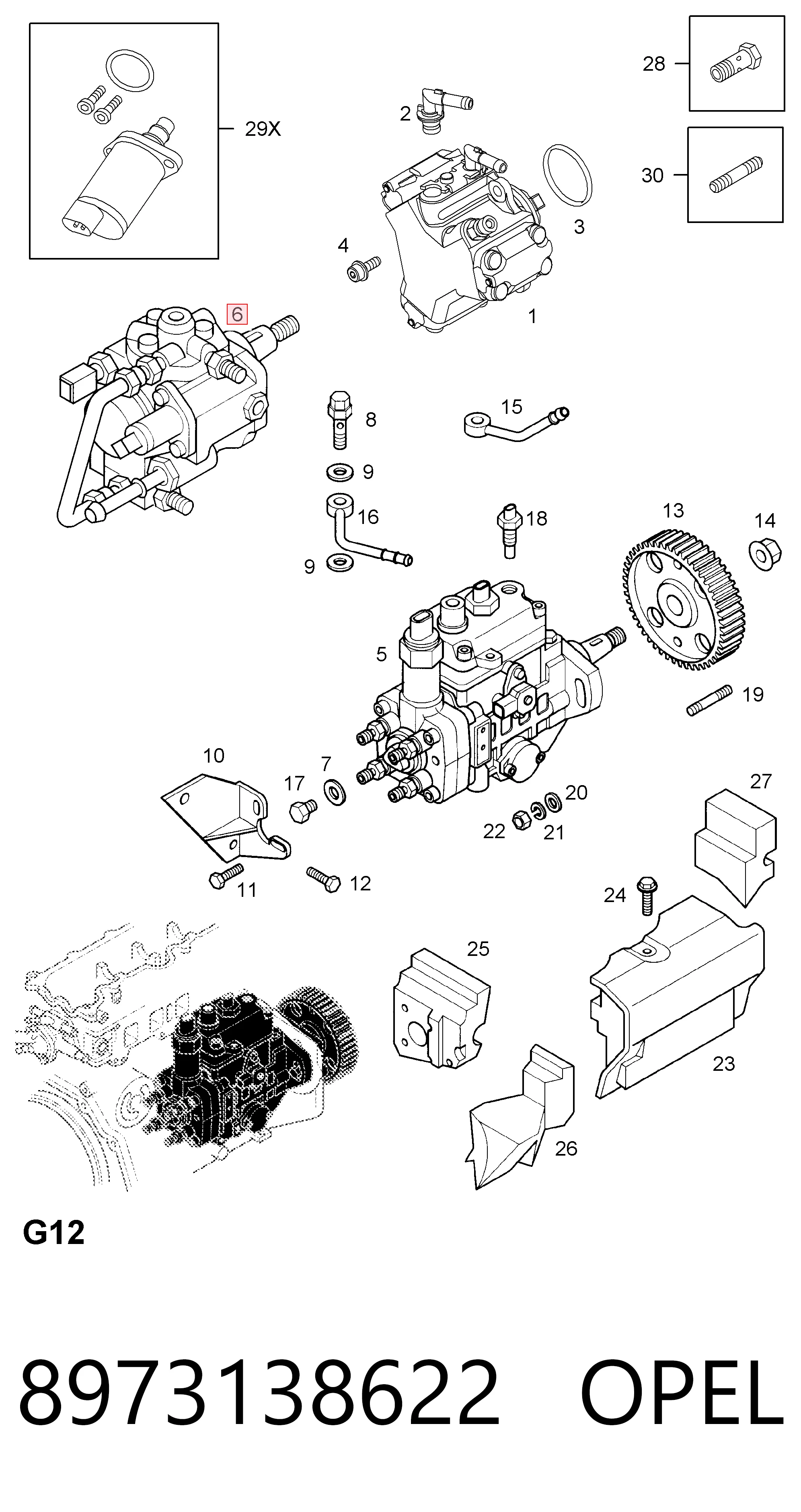 8973138620 Isuzu Bomba de inyección