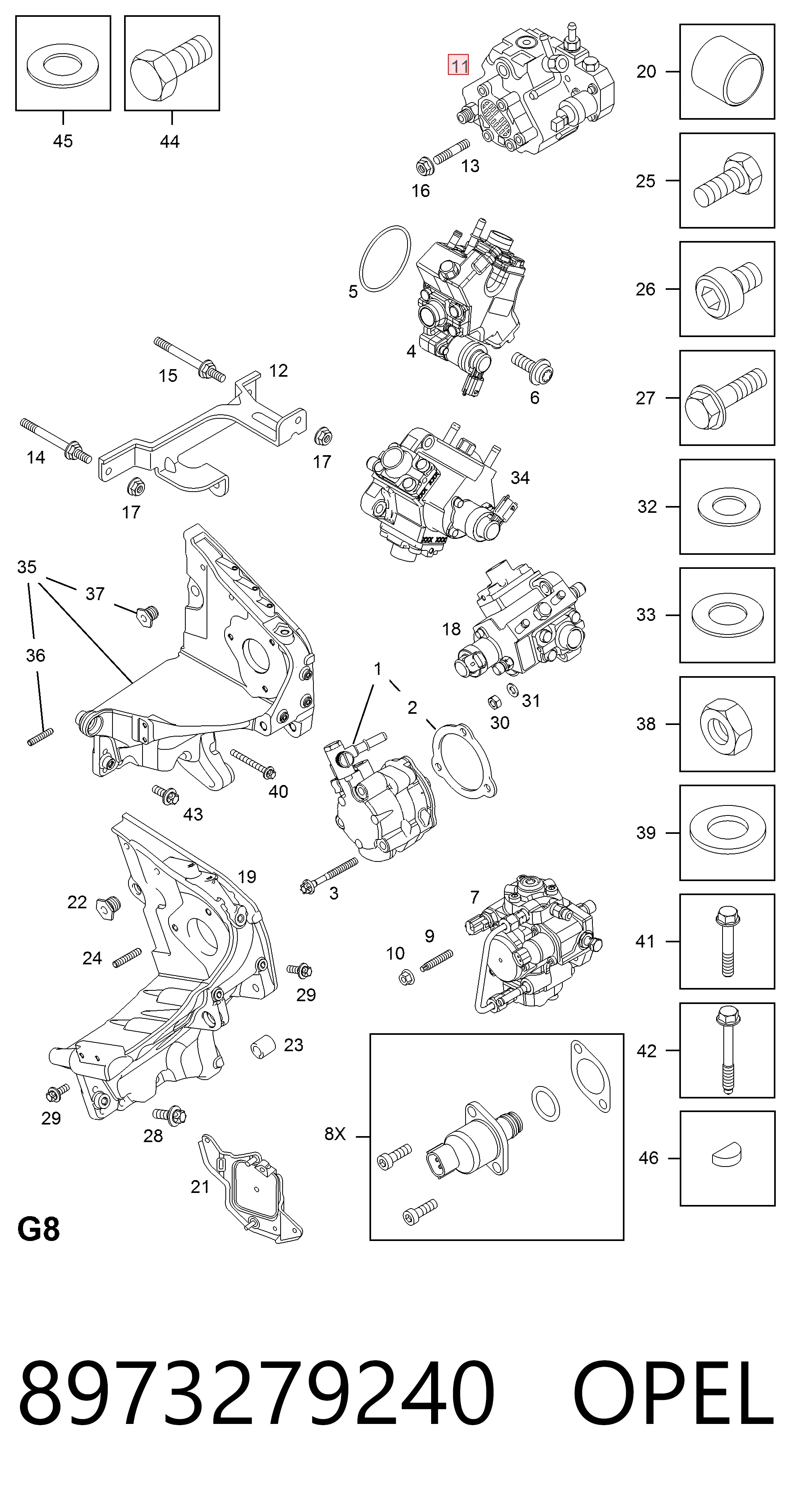 8973279240 Opel Bomba de inyección