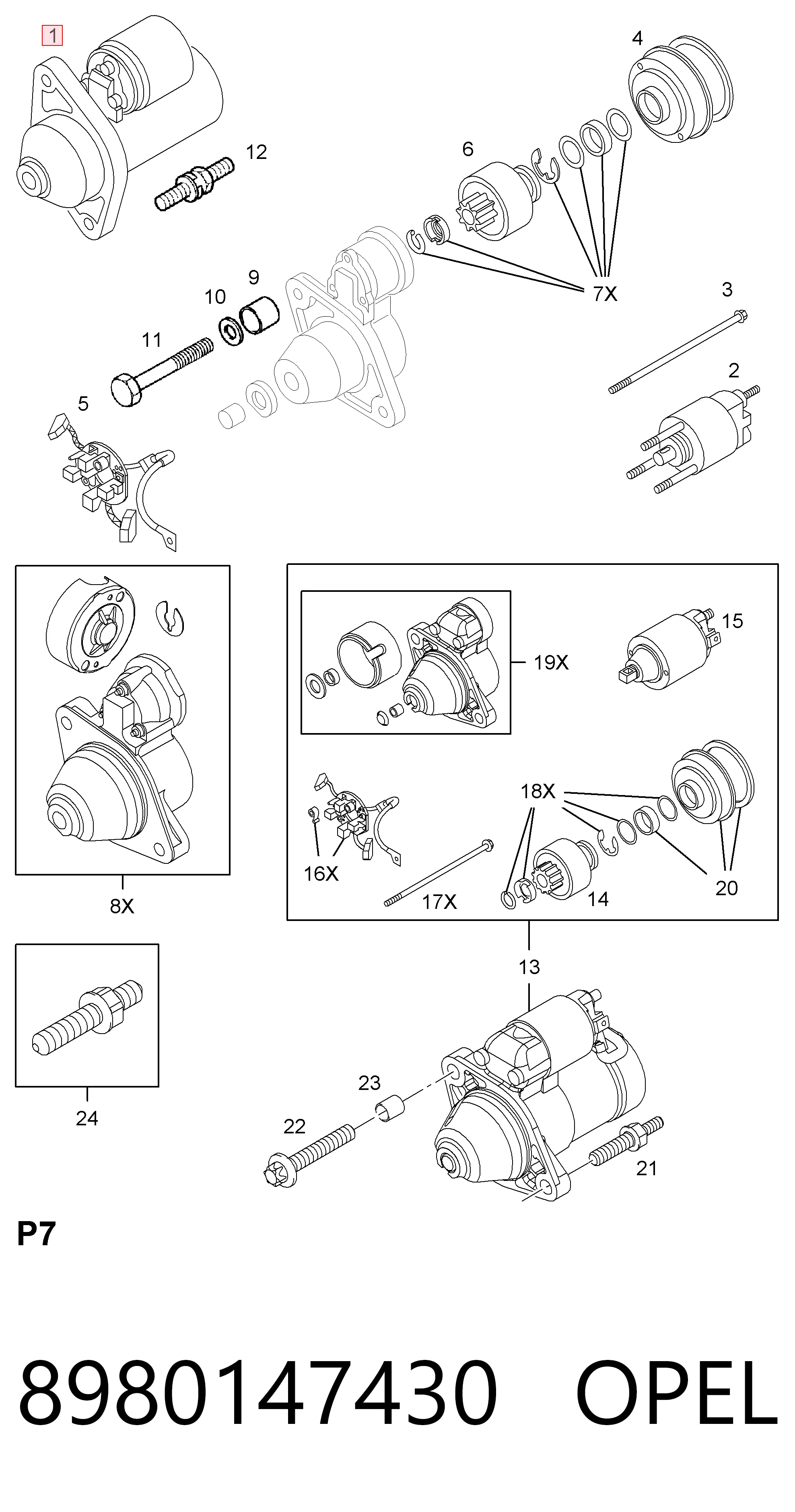 8980147430 Opel Arranque motores