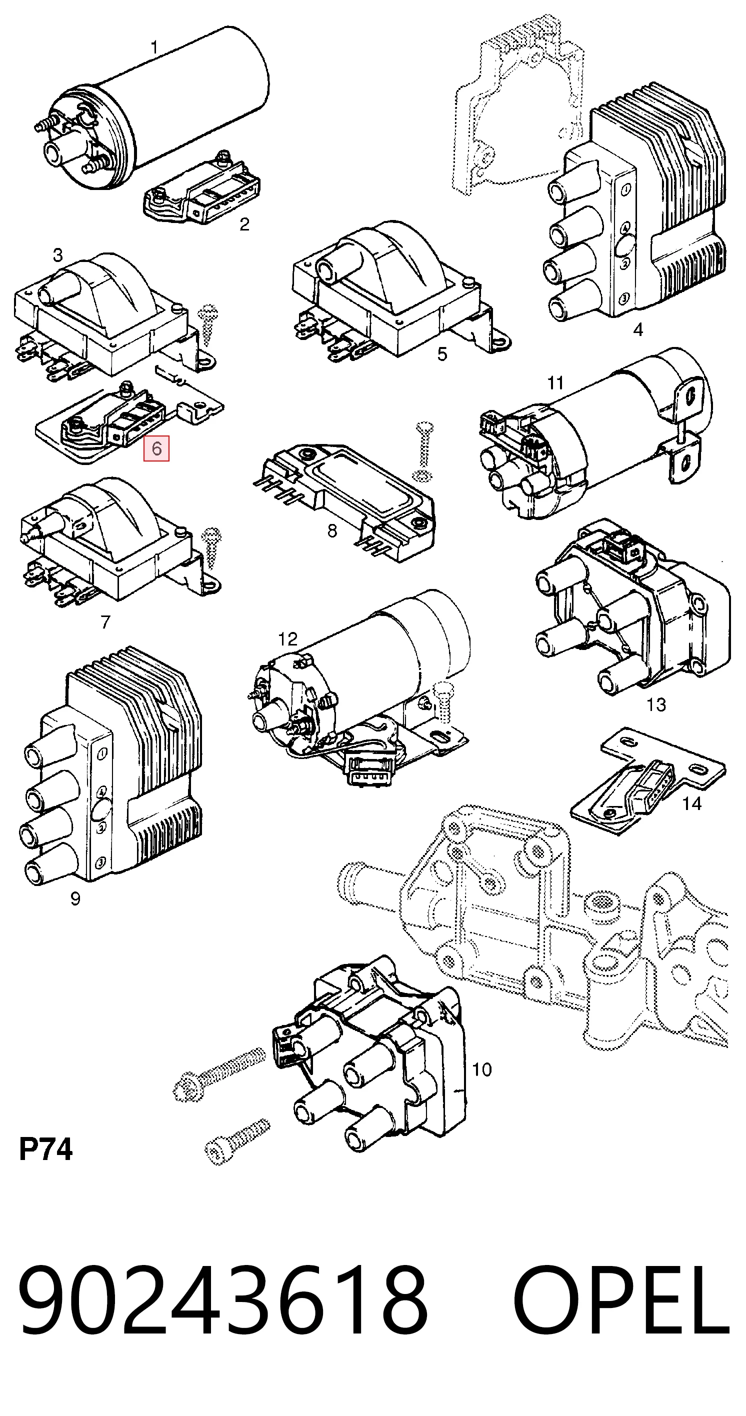 90243618 Opel Modulo encendido
