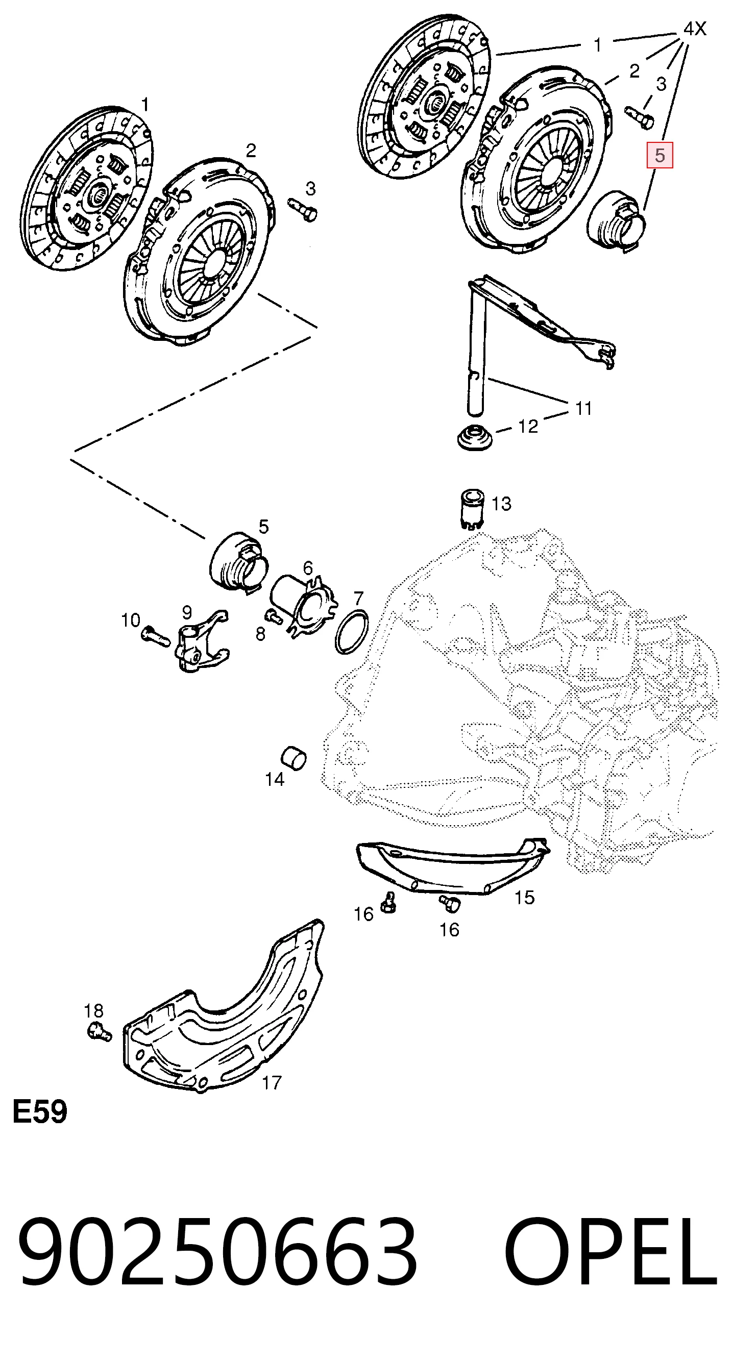 Rodamiento de embrague Opel Combo  ()