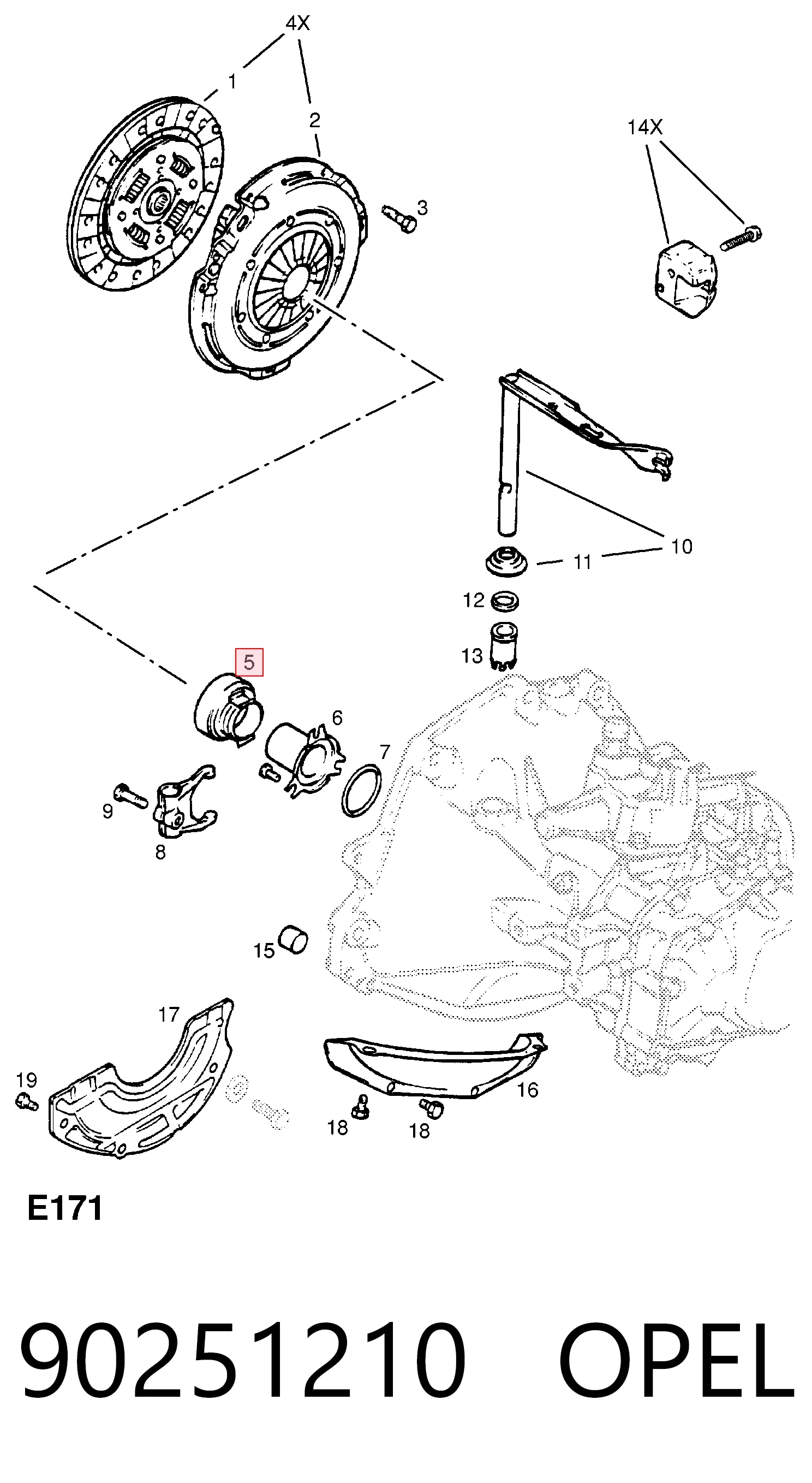 Collarin de embrague Astra  descapotable (1993-2001) original desde 18,45 €