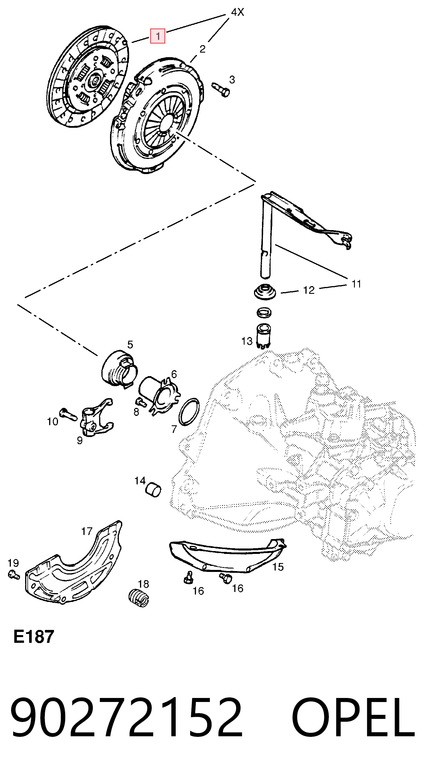 Disco de embrague para Opel Astra 53, 54, 58, 59