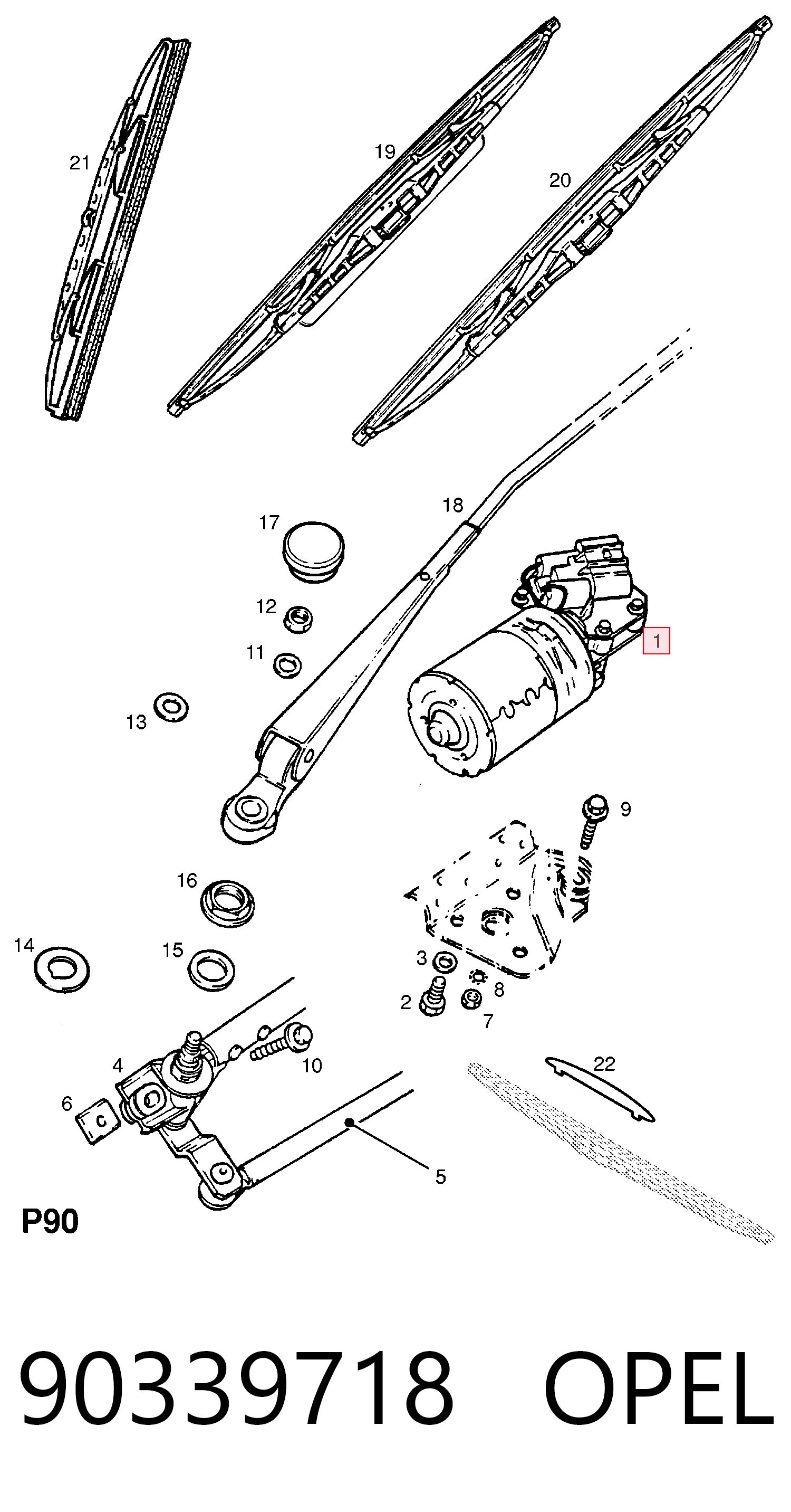 Motor limpiaparabrisas para Opel Vectra A 86, 87