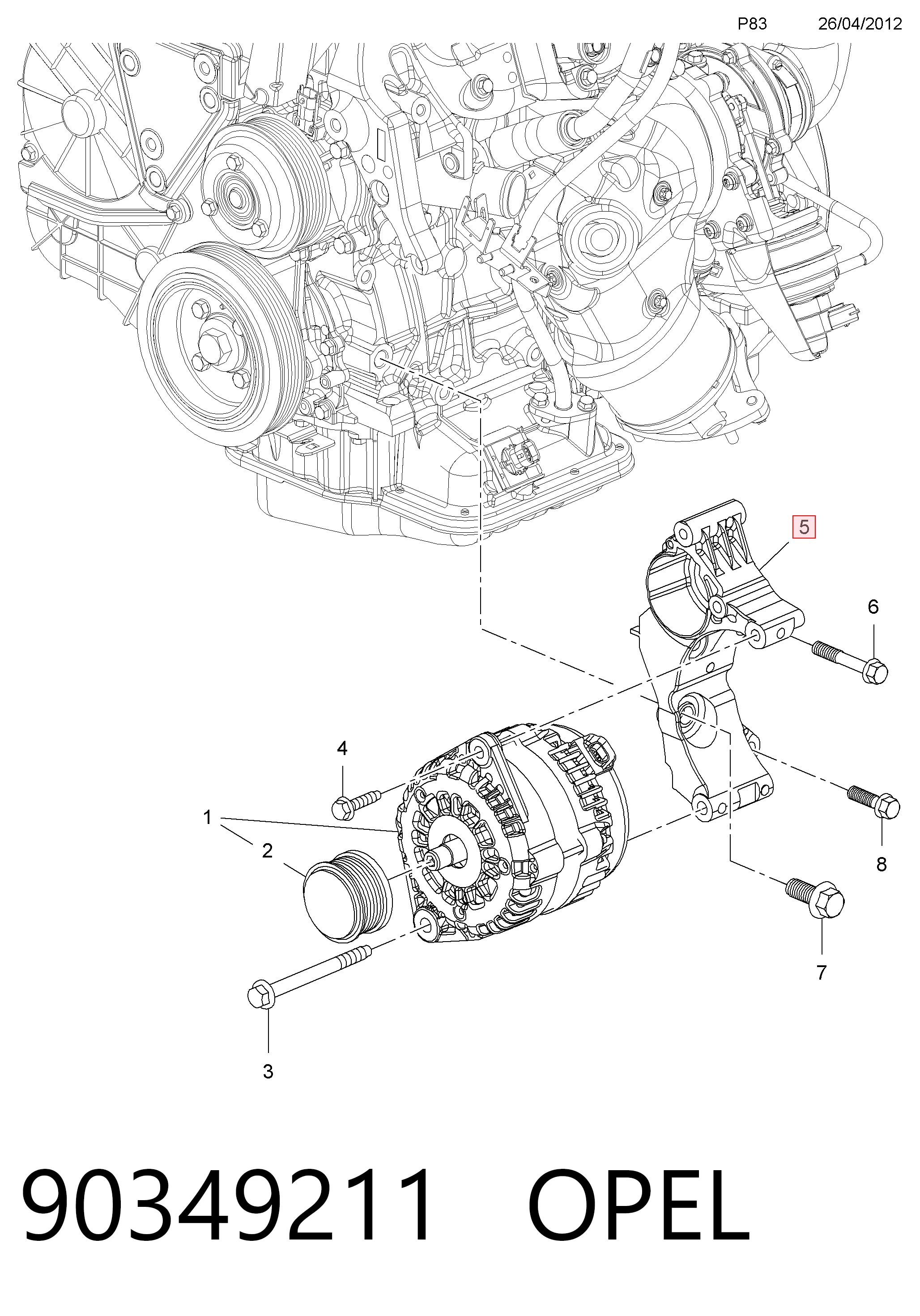 0986030848 Bosch Alternador de coche