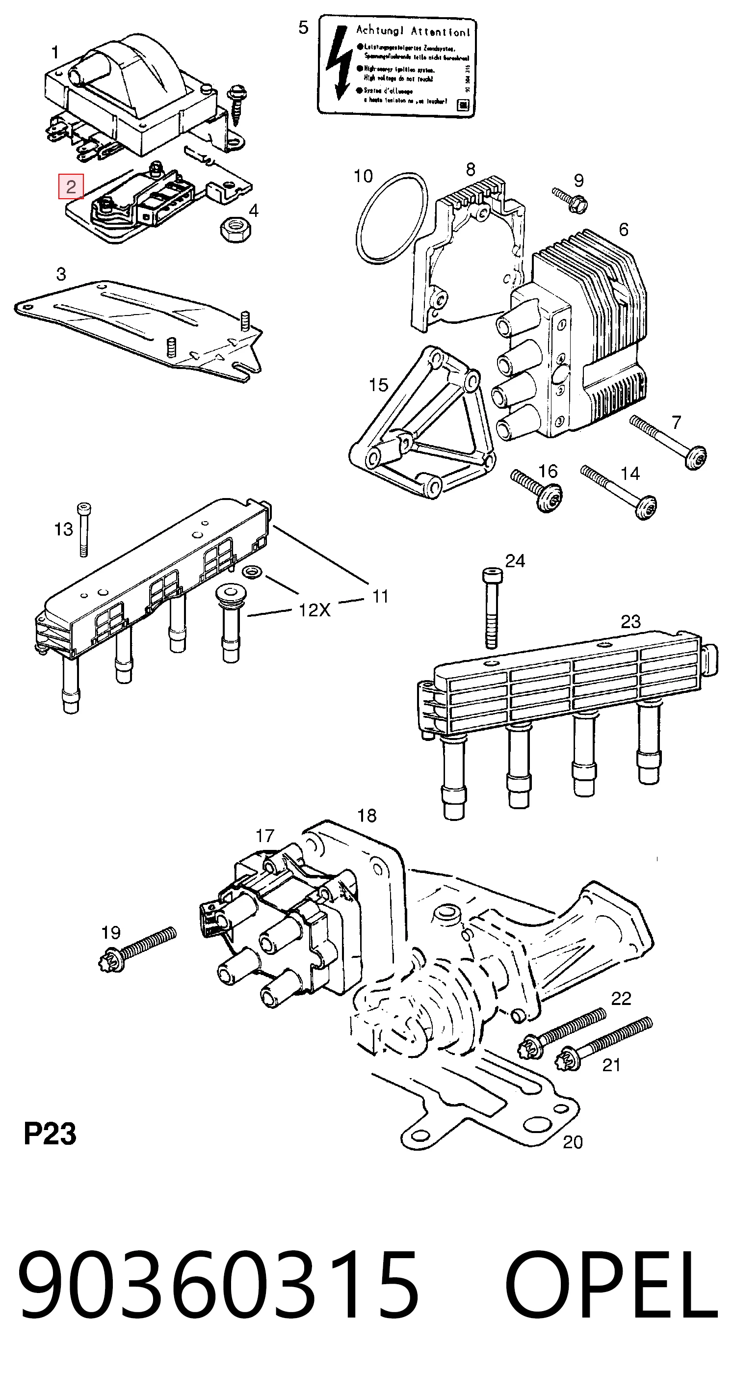 90360315 Opel Modulo encendido
