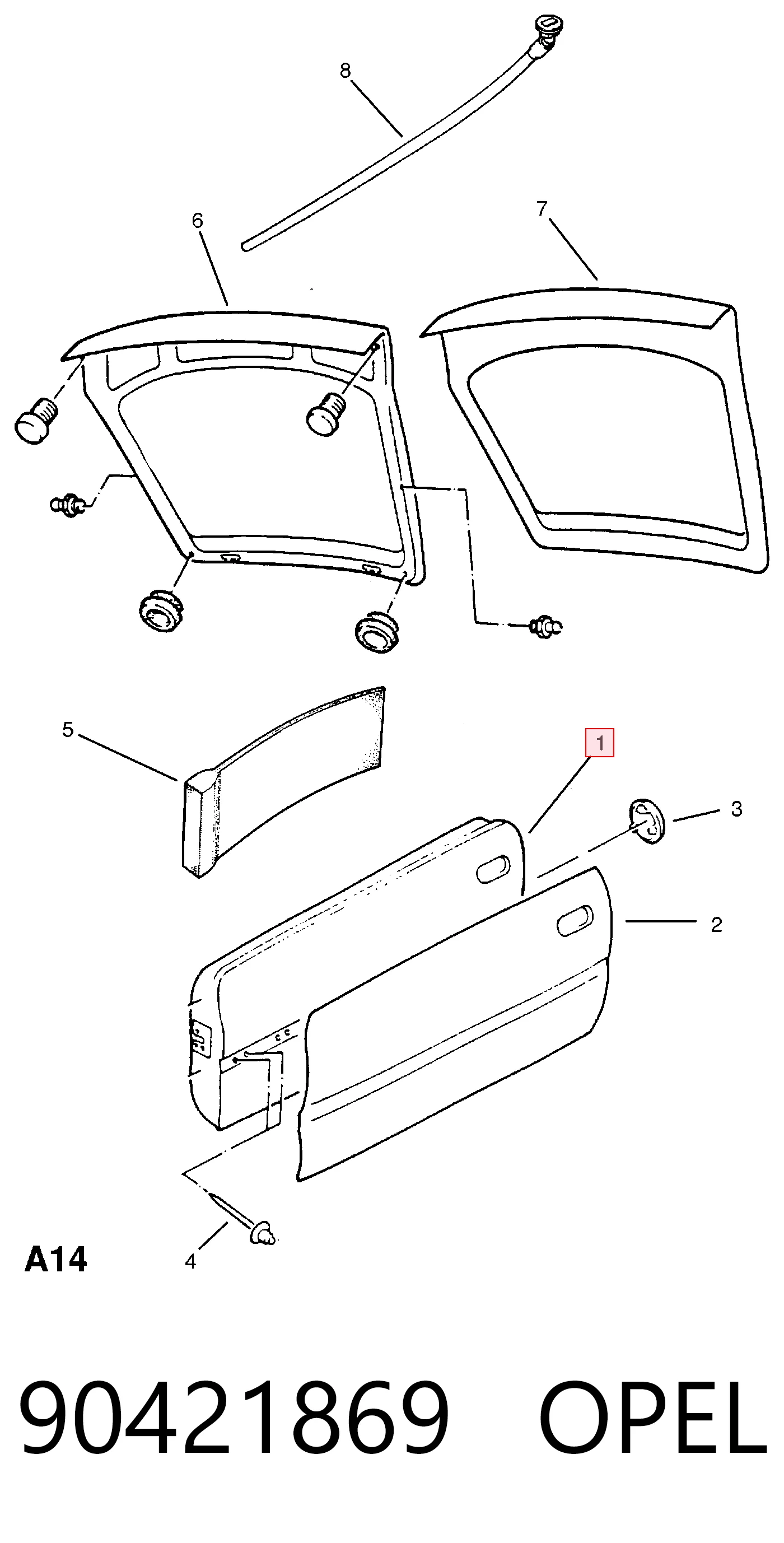 Puerta delantera para Opel Calibra  85