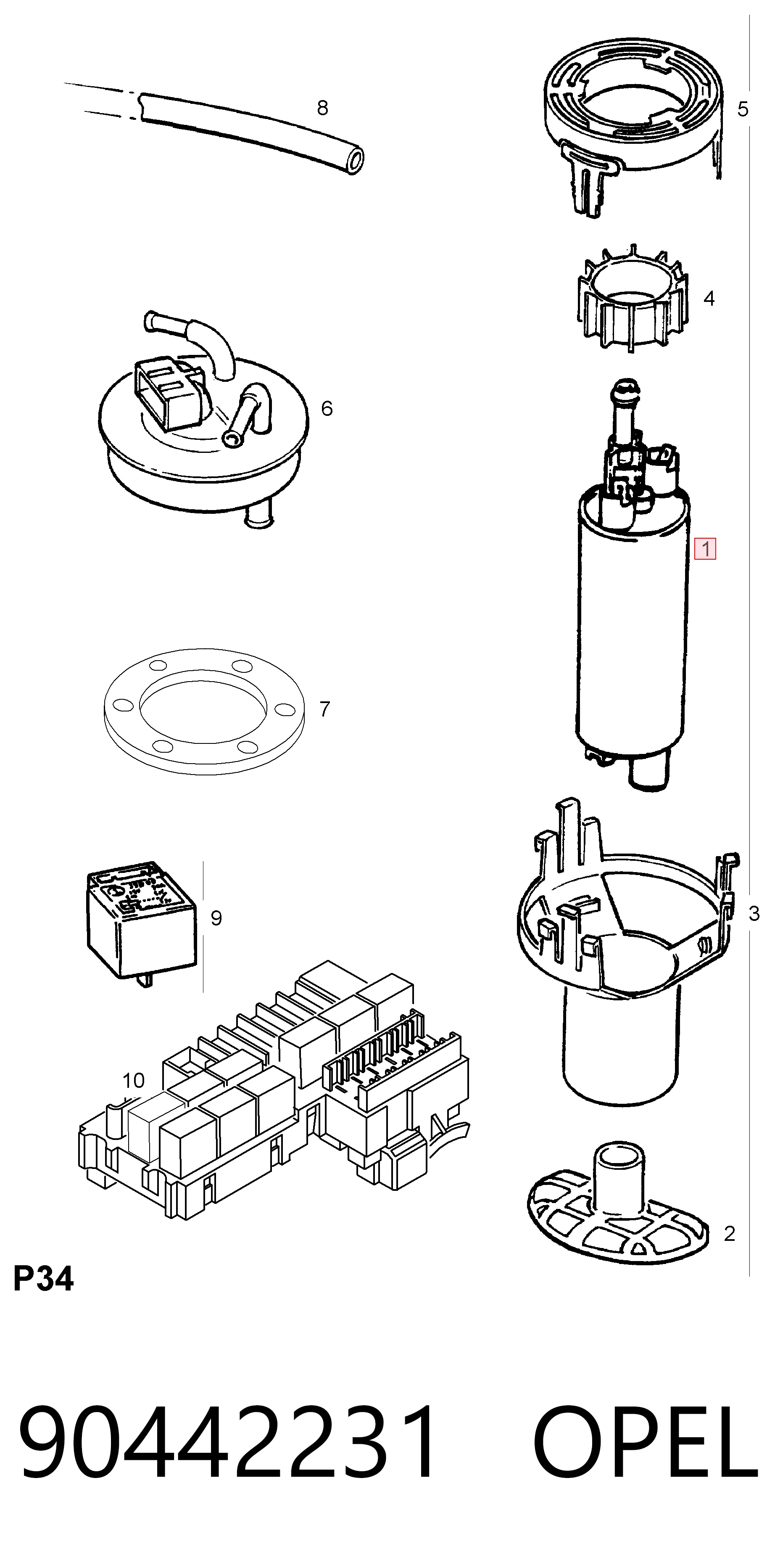 90442231 Opel Unidad de alimentación de combustible