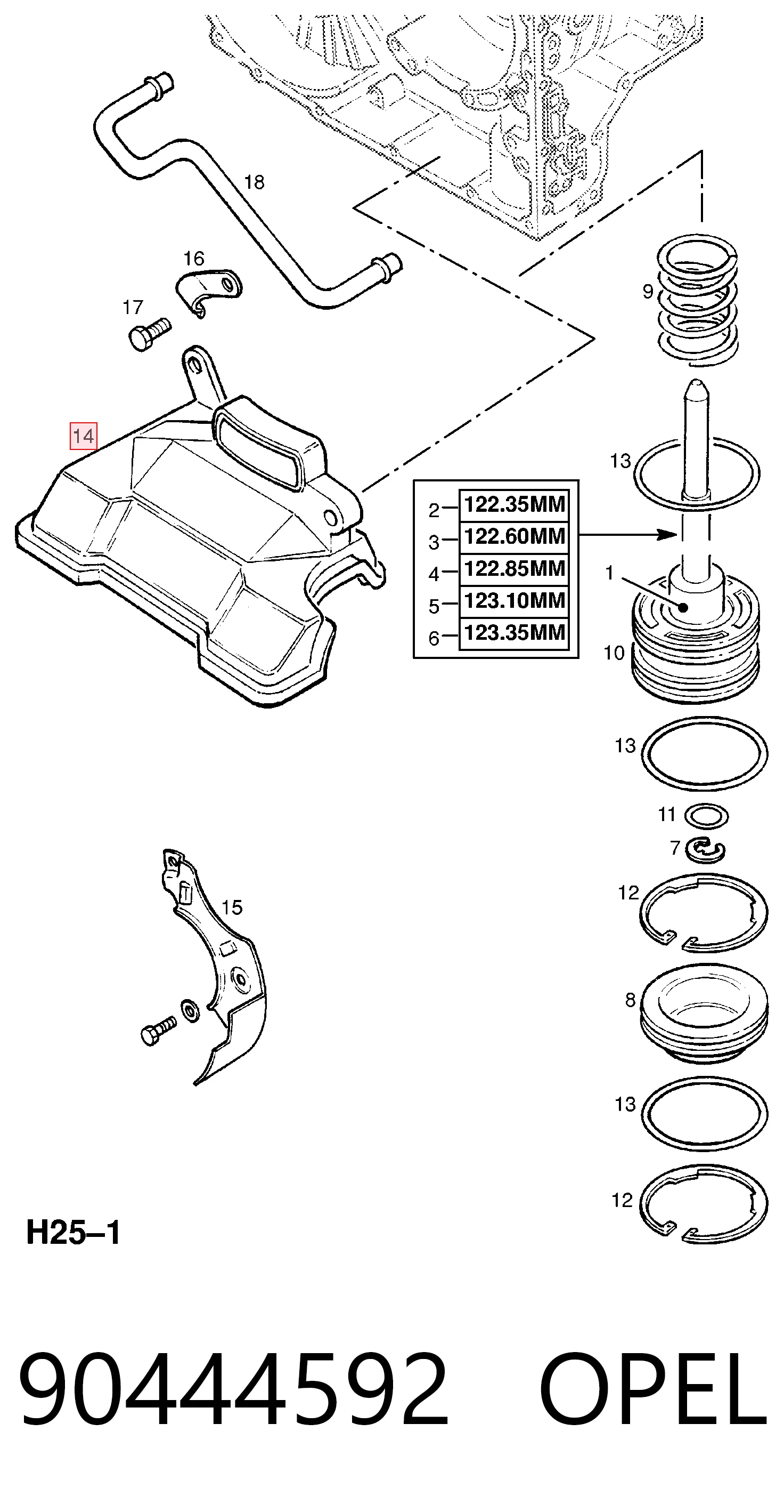 90444592 Opel Filtro hidráulico transmisión automática