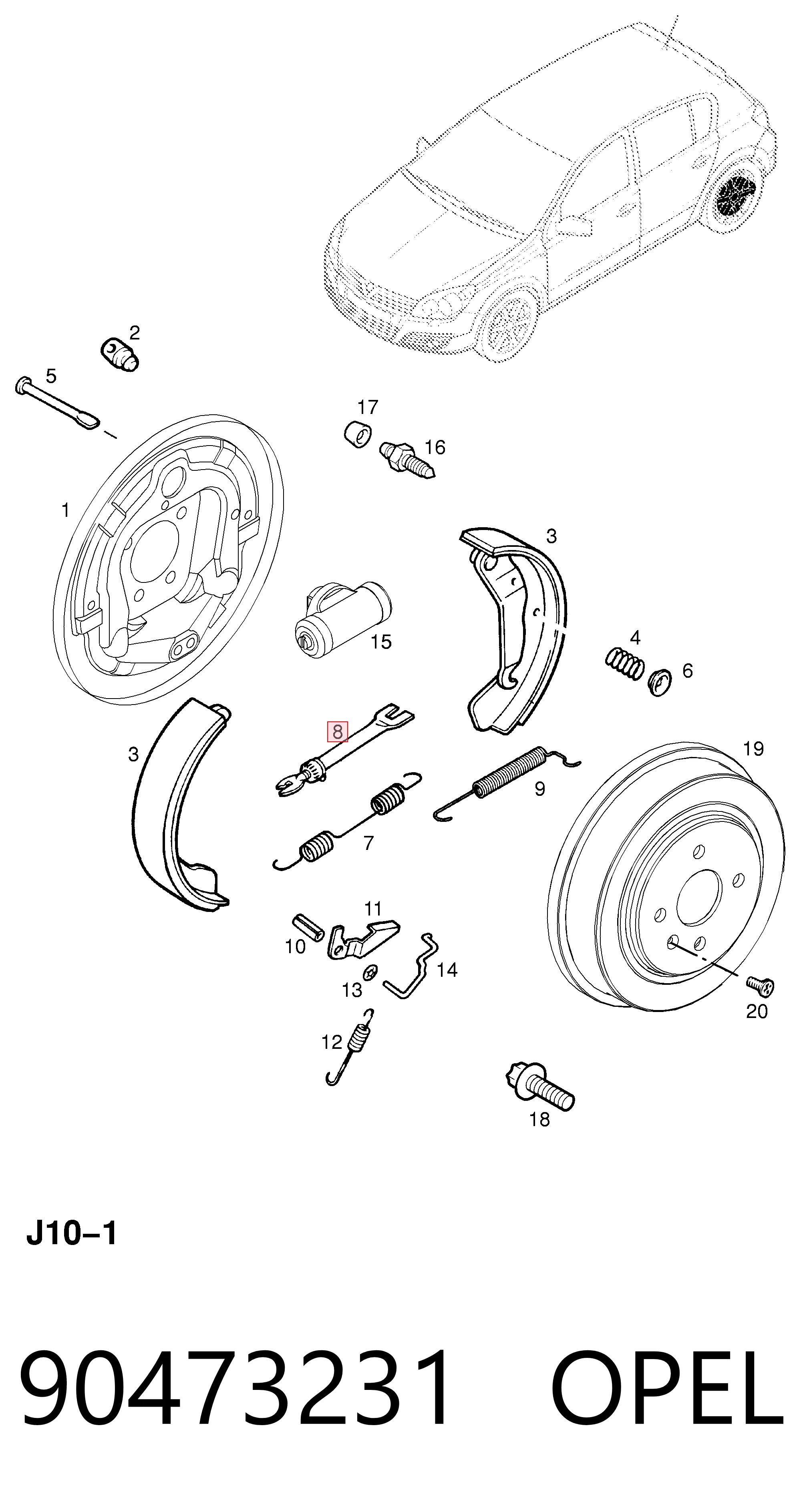 Comprar Kit de reparación del mecanismo de ajuste automático de zapatas de freno Opel Vectra 38 a bajo precio