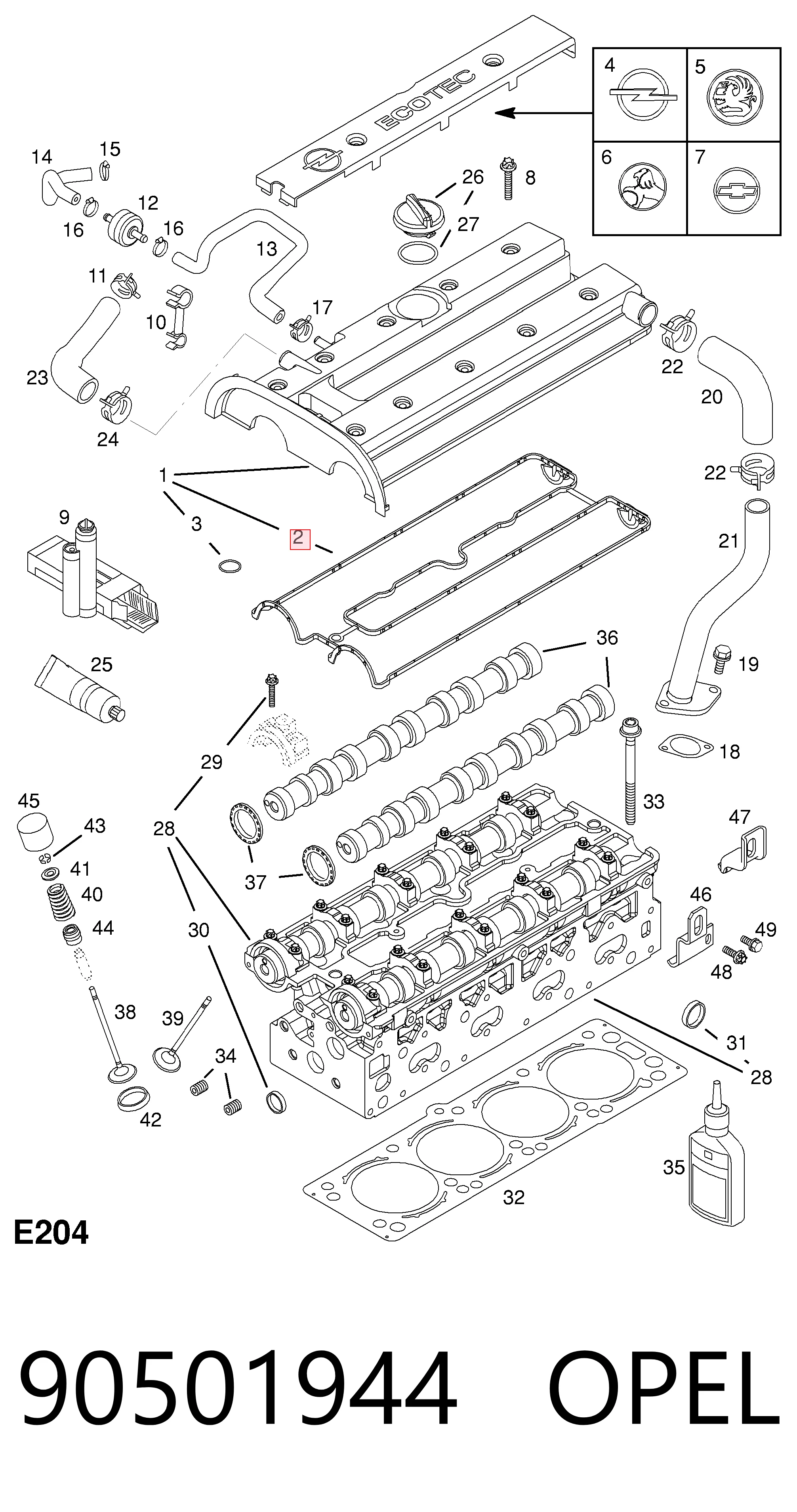 Precio del repuesto Junta de tapa de válvulas Astra  hatchback