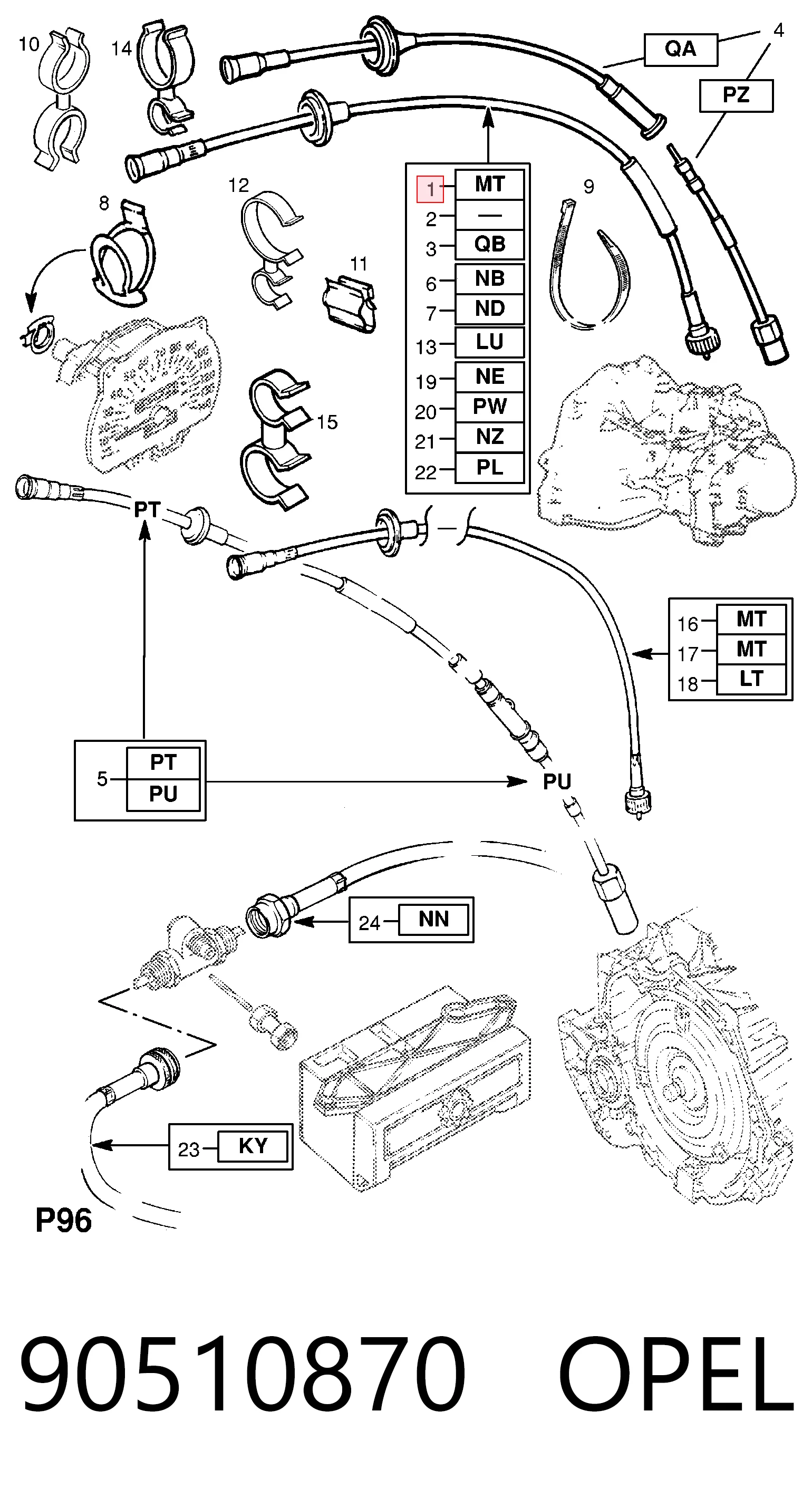 Cable de cuentakilómetros Opel Astra  (1991-1998)