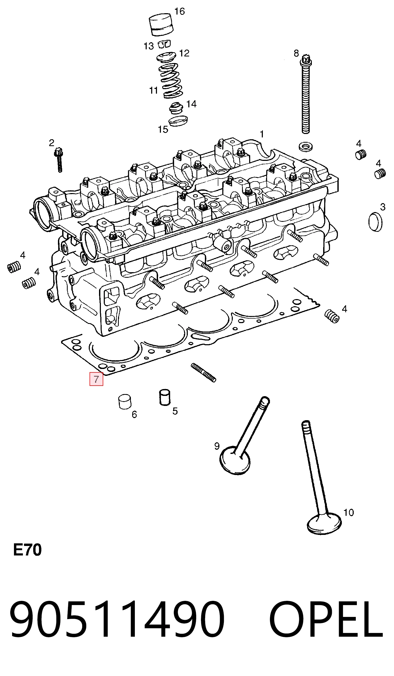 Junta de culata para Opel Vectra 36