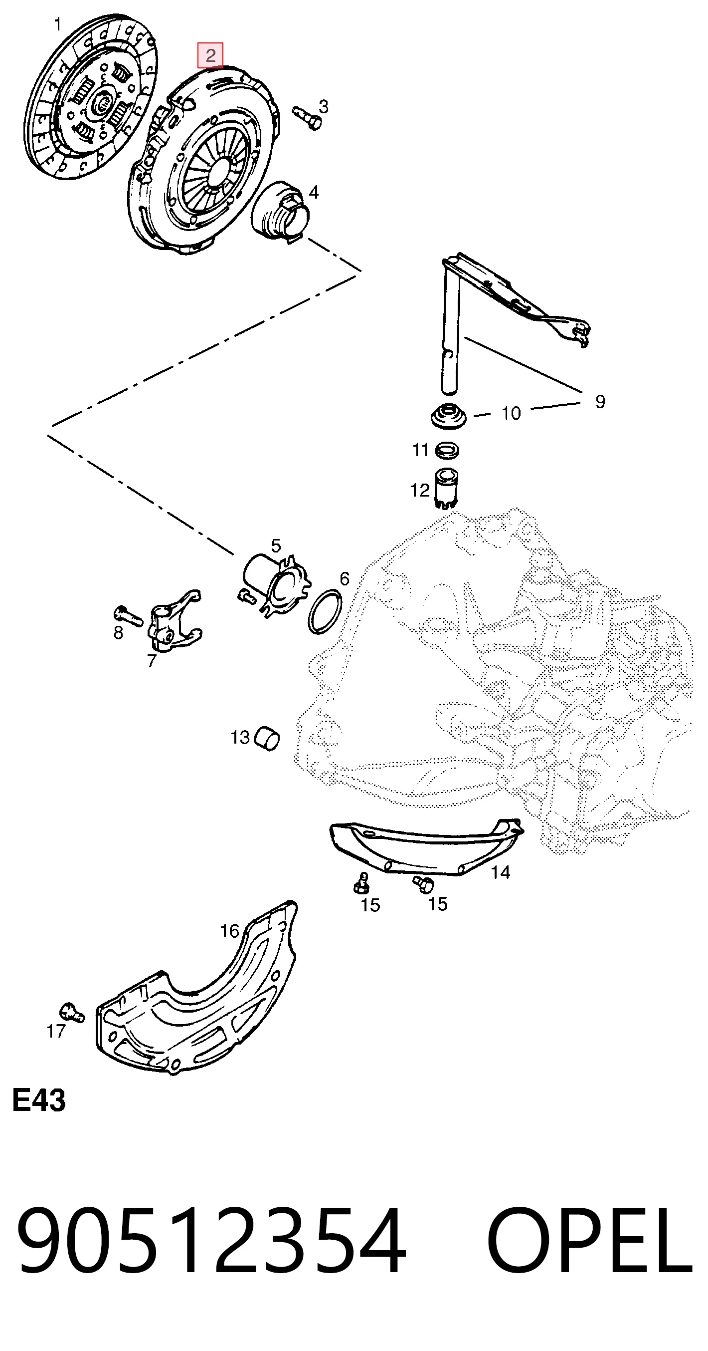 Plato de presión de embrague 93208431 General Motors