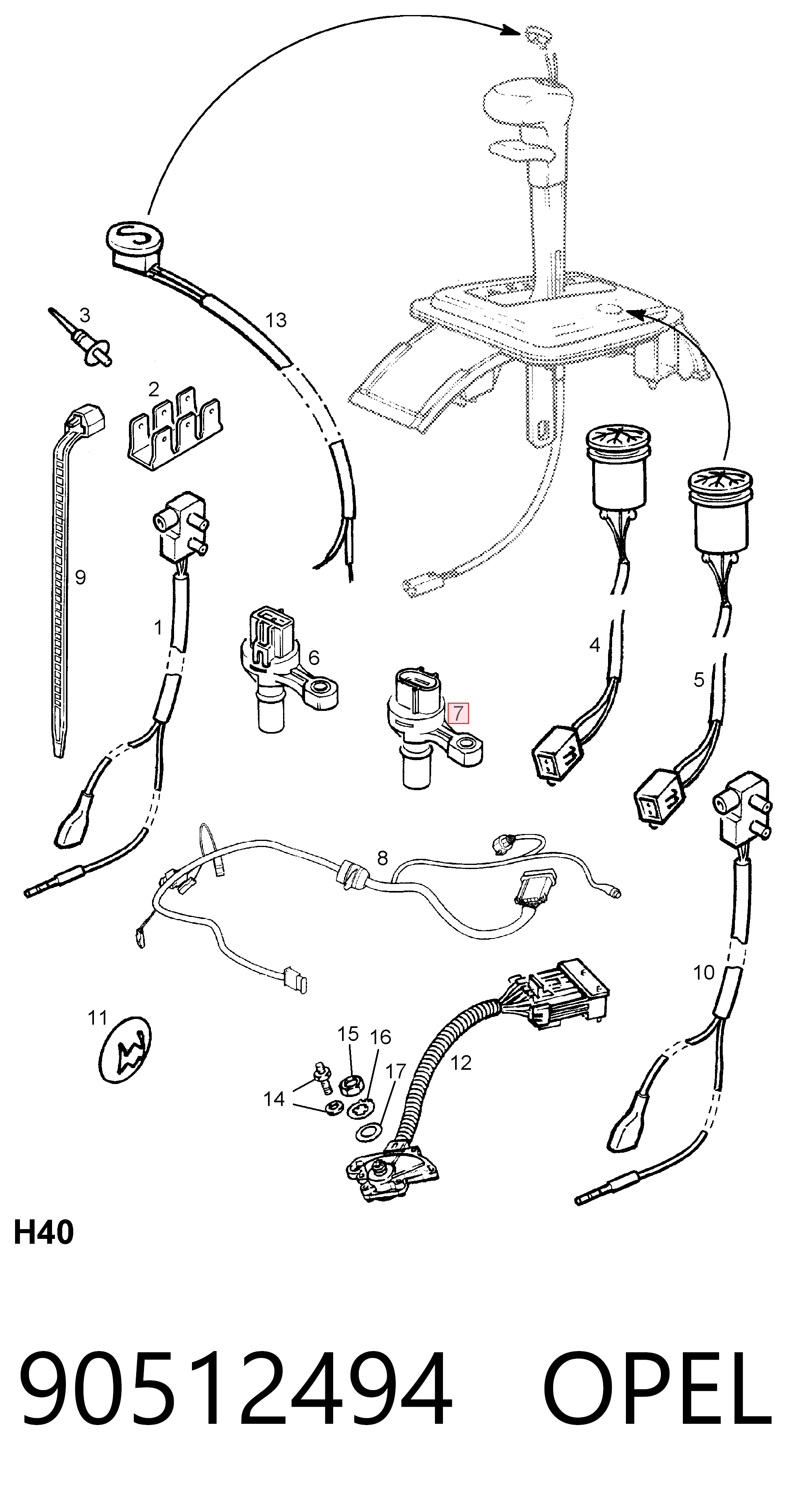 90512494 Opel Captador de velocidad