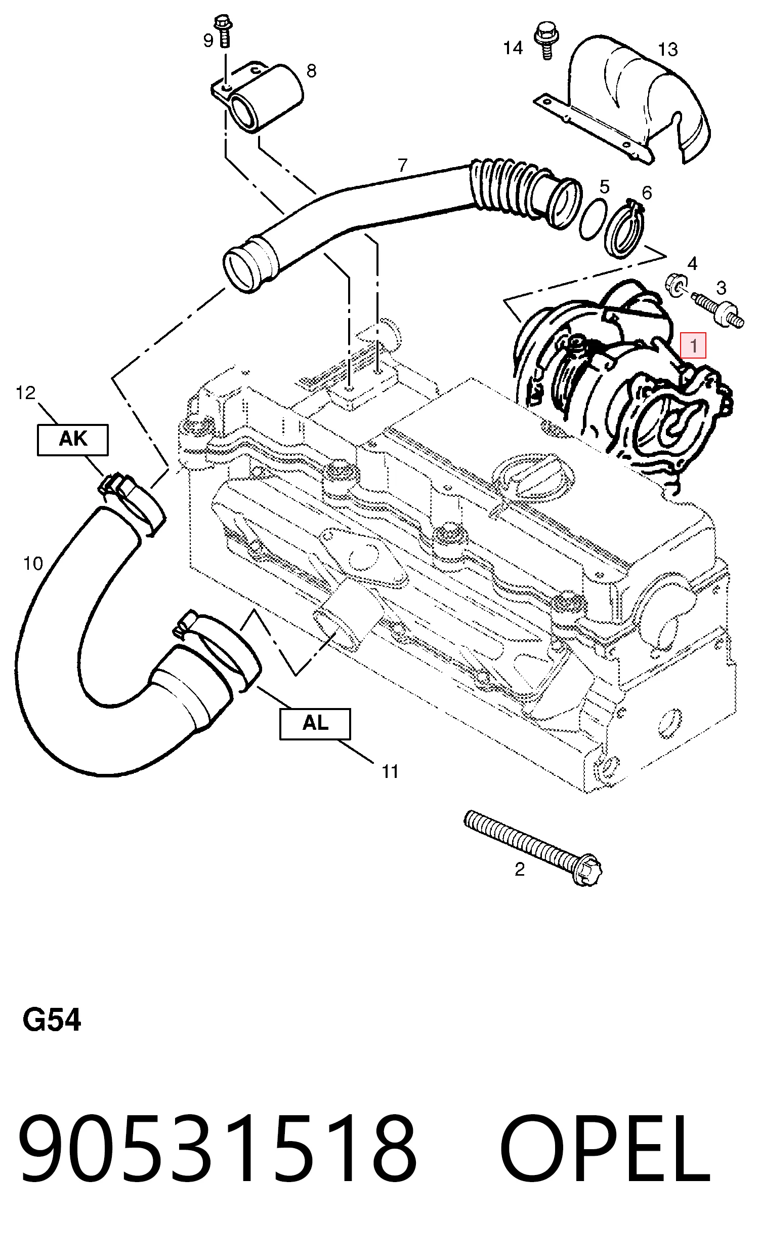 860045 General Motors Turbo para motor