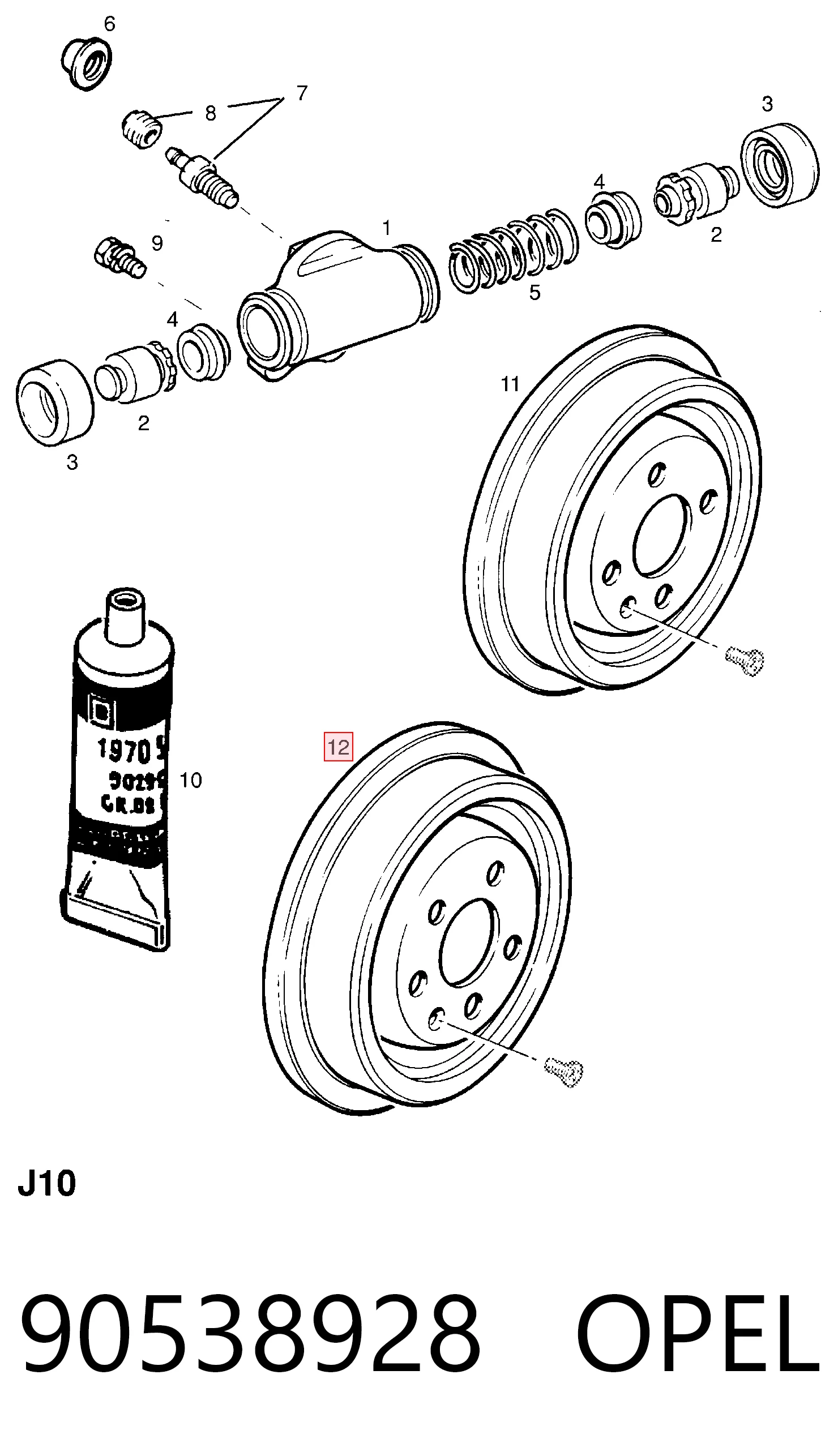 Tambor de freno trasero Opel Zafira  (1999-2005)