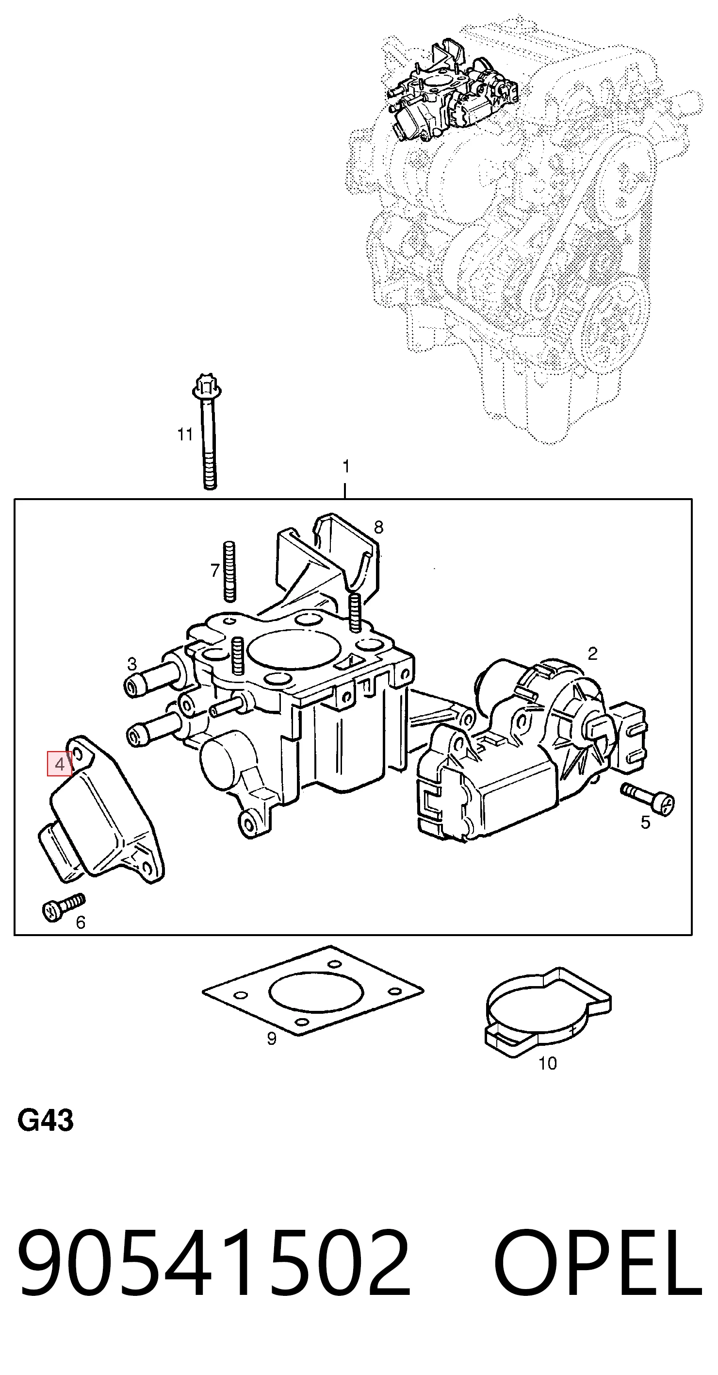 90541502 Opel Sensor de posición del acelerador