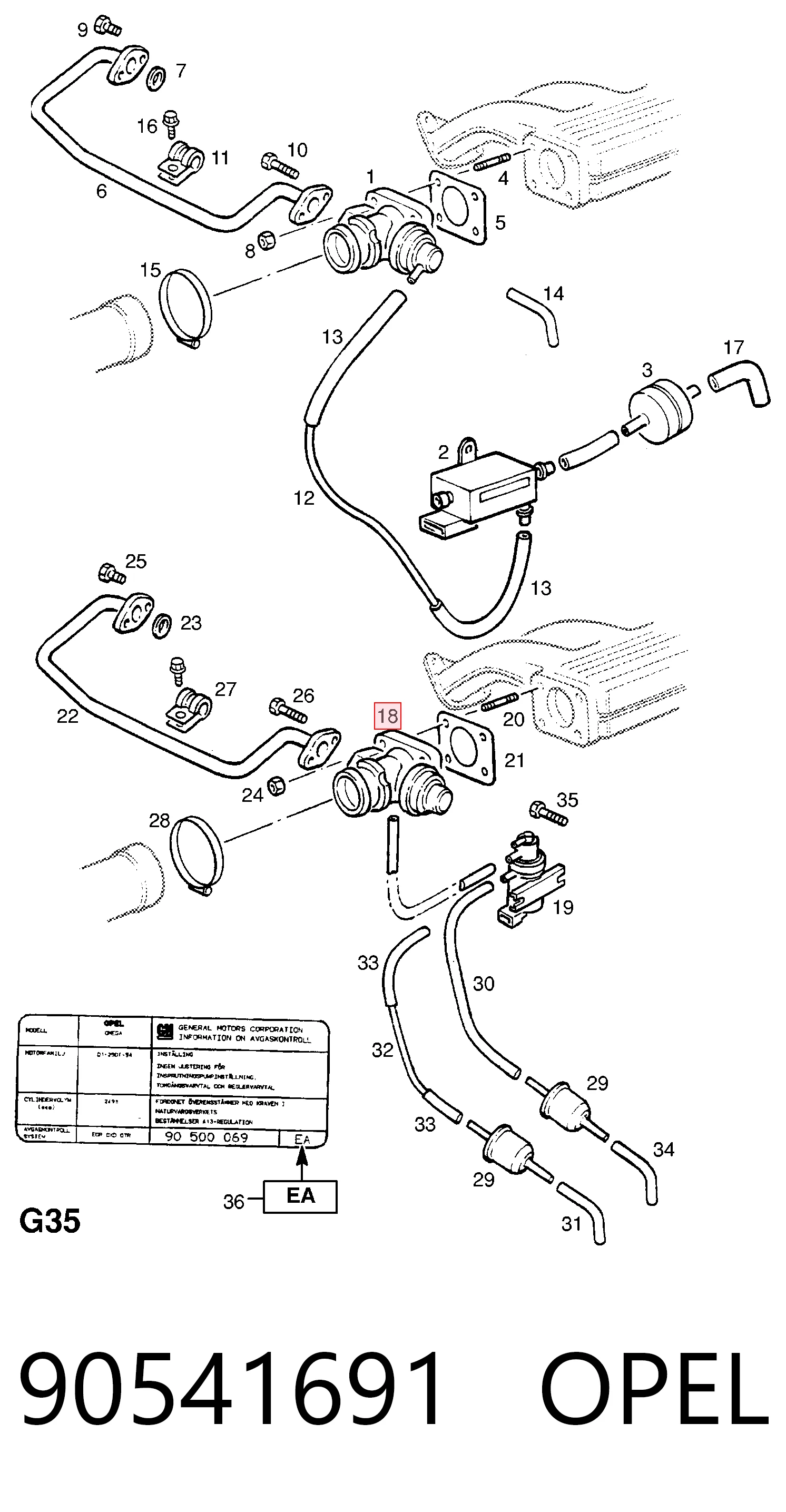 Válvula EGR para BMW 5 E34