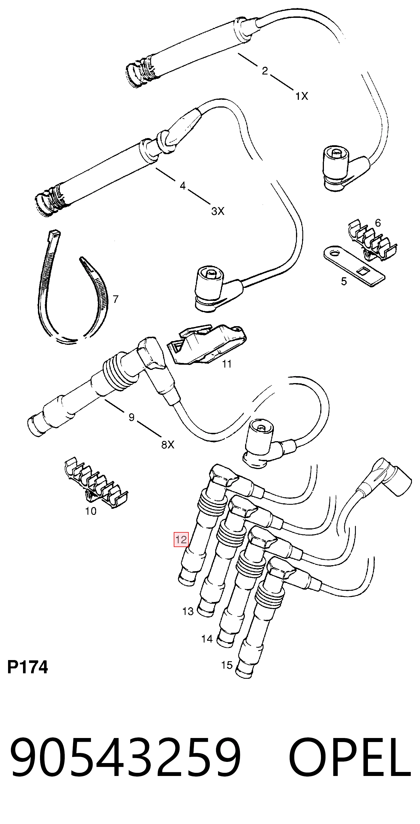 Cables de bujías para Opel Astra L35