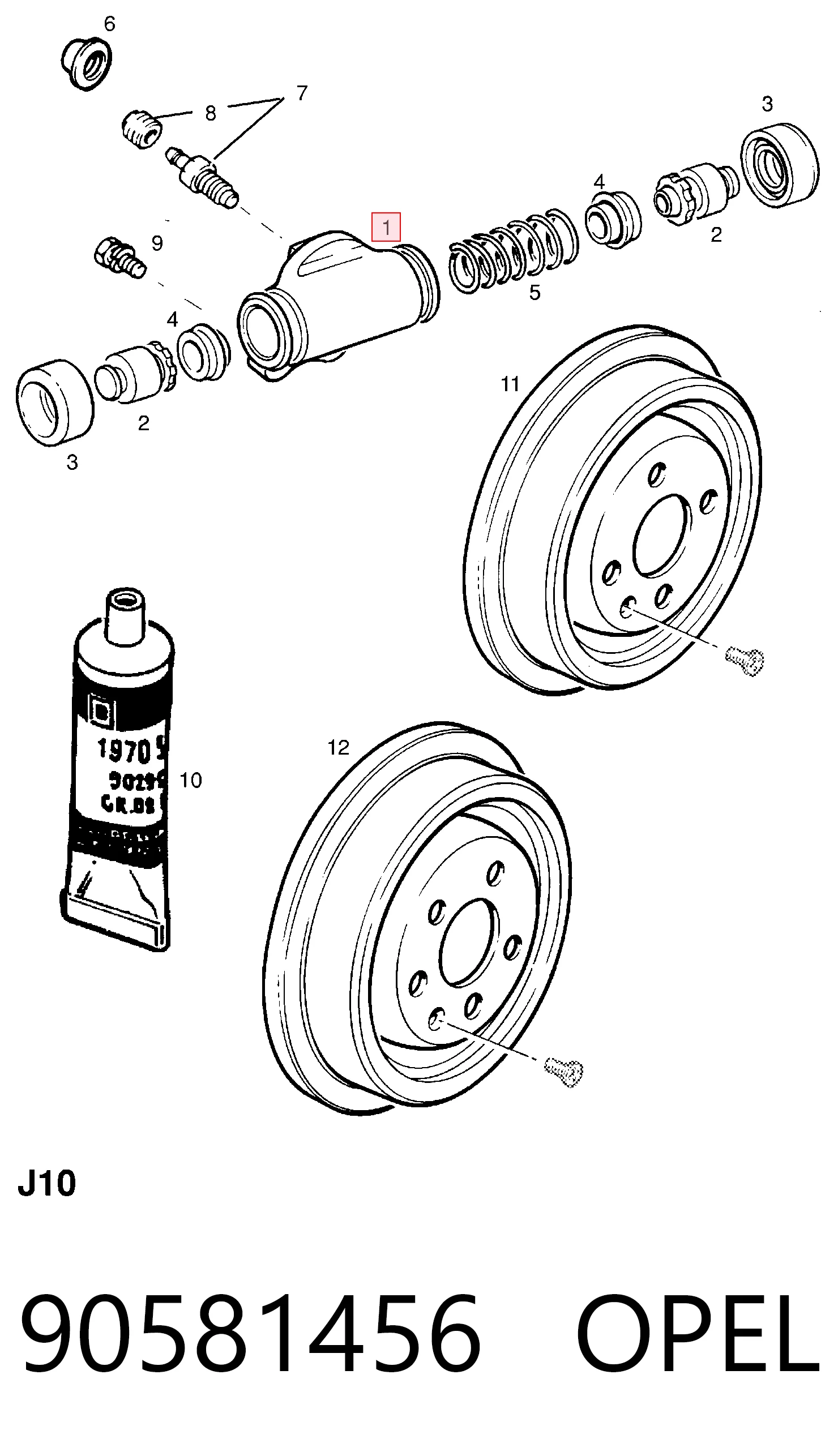 Bombín de freno de rueda trasero Astra  sedán (2004-2014) original desde 17,41 €