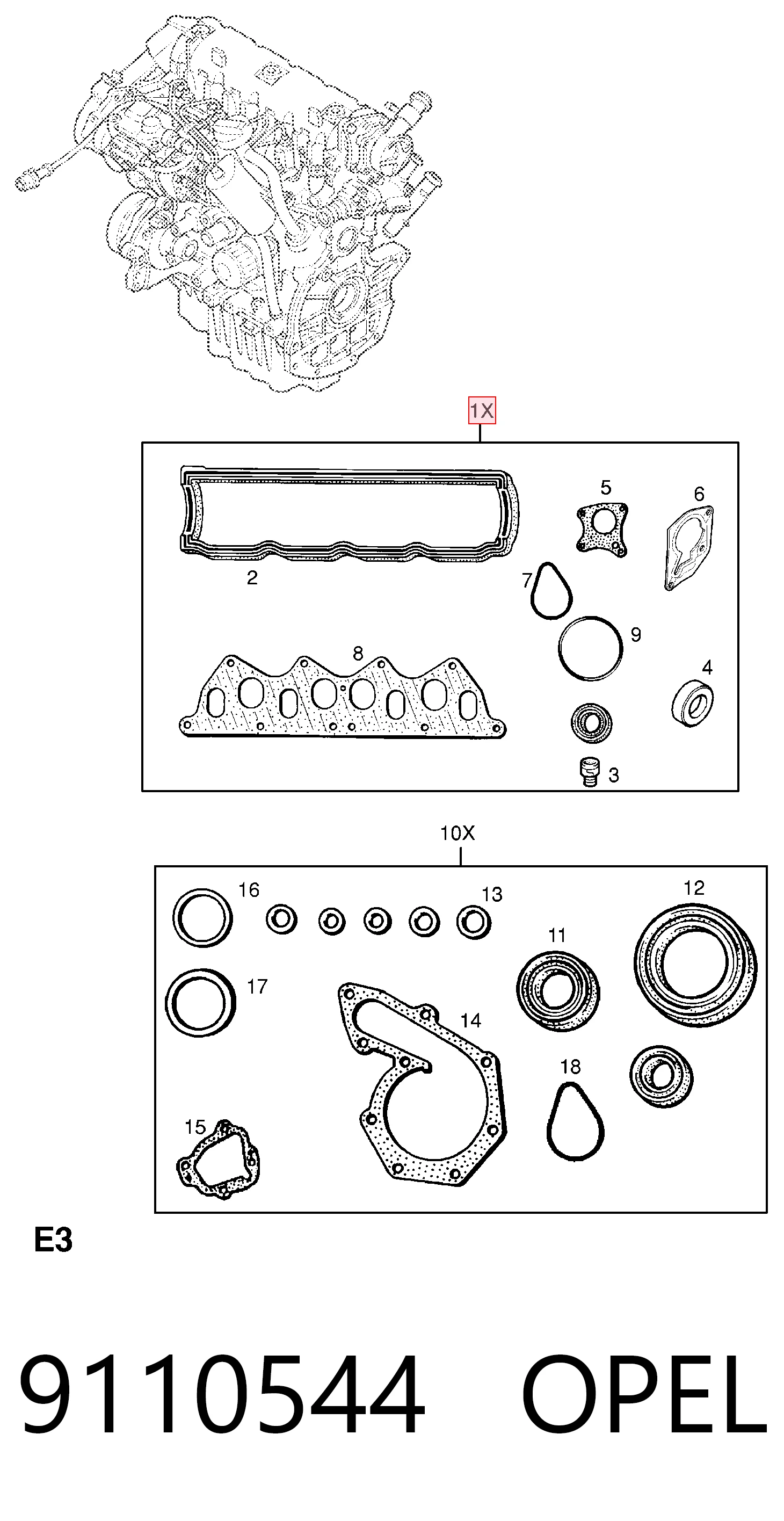 Kit de juntas de motor, completo, superior Glaser D3275200