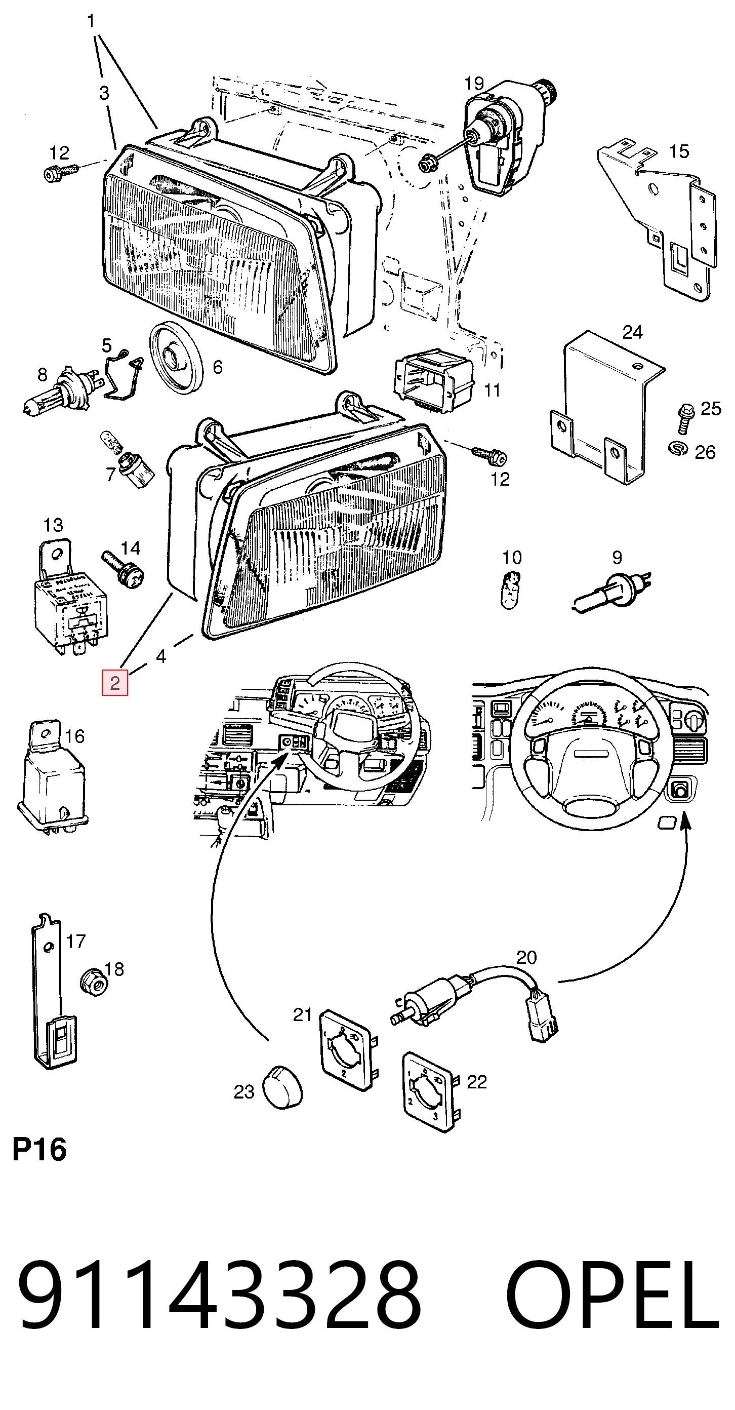 Comprar 91143328 General Motors Faro delantero izquierdo